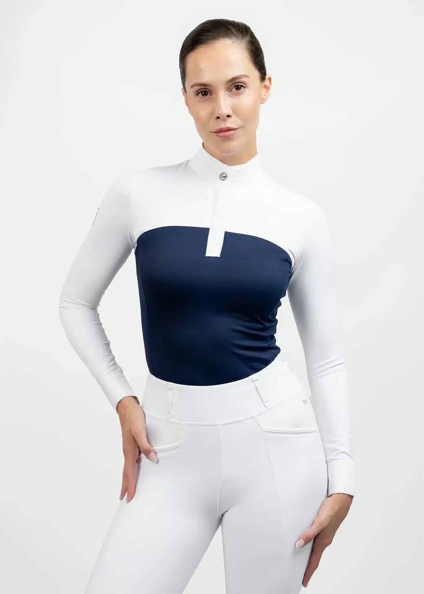 Maximilian Equestrian Era Long Sleeve Show Shirt Navy by Maximilian Equestrian at Try a Bit