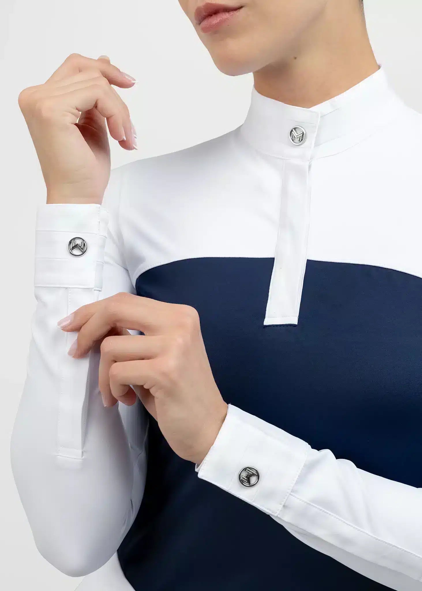 Maximilian Equestrian Era Long Sleeve Show Shirt Navy by Maximilian Equestrian at Try a Bit