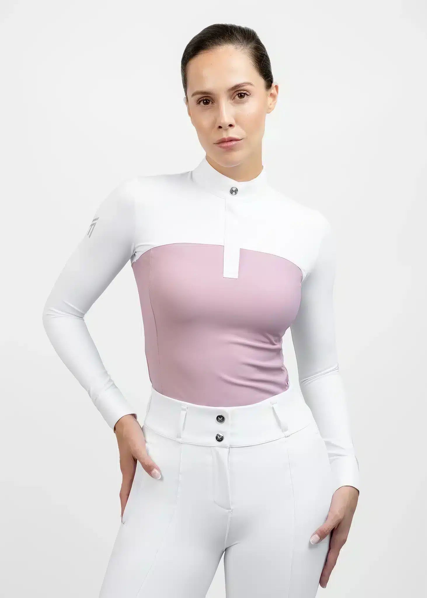 Maximilian Equestrian Era Long Sleeve Show Shirt Mauve by Maximilian Equestrian at Try a Bit
