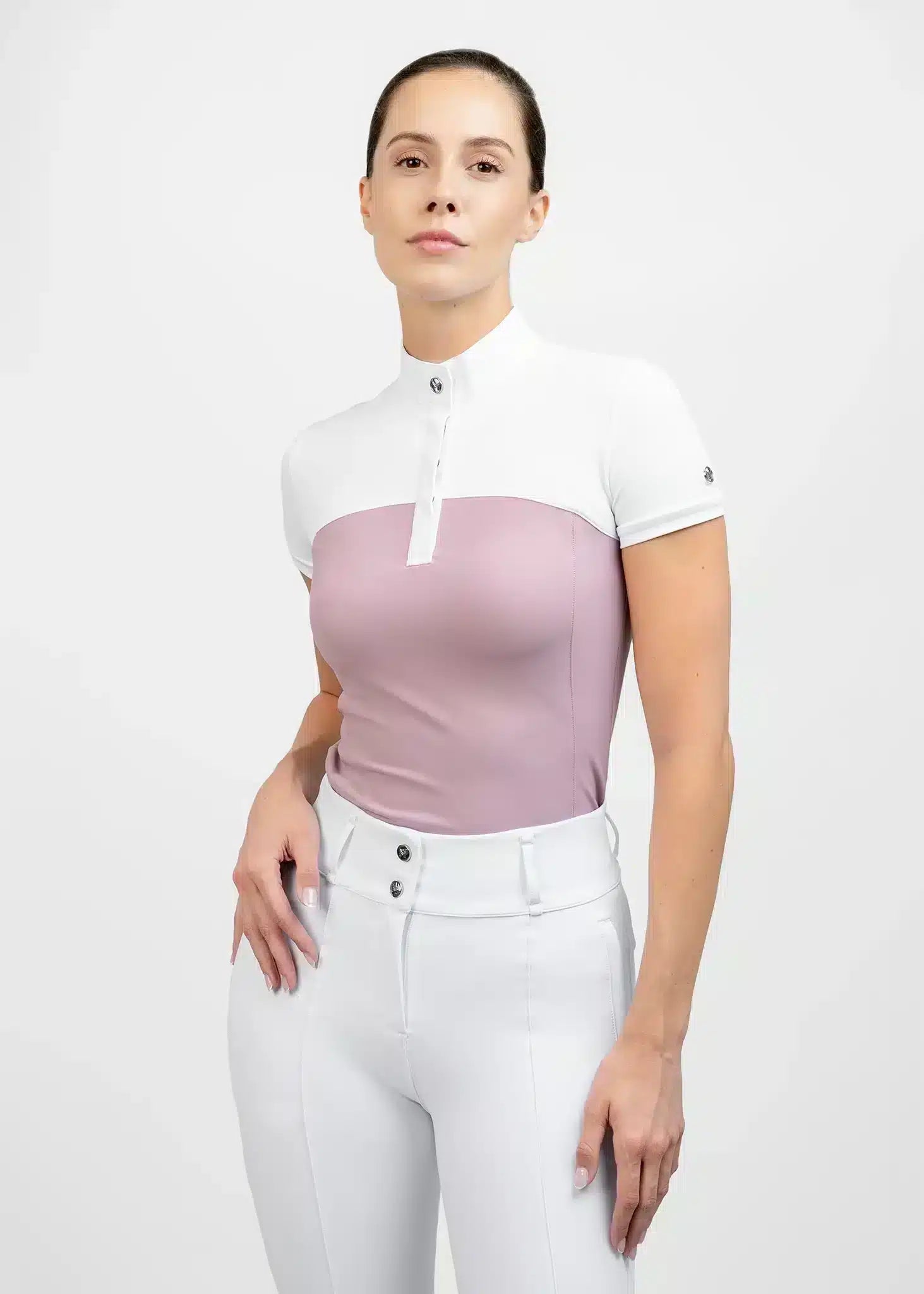 Maximilian Equestrian Era Short Sleeve Show Shirt Mauve by Maximilian Equestrian at Try a Bit