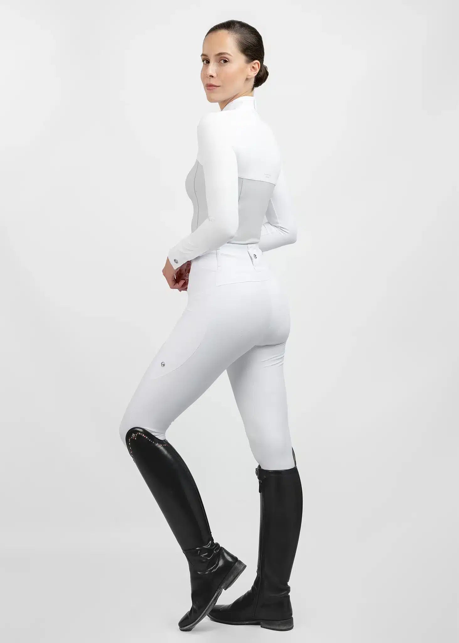 Maximilian Equestrian Era Long Sleeve Show Shirt Grey by Maximilian Equestrian at Try a Bit