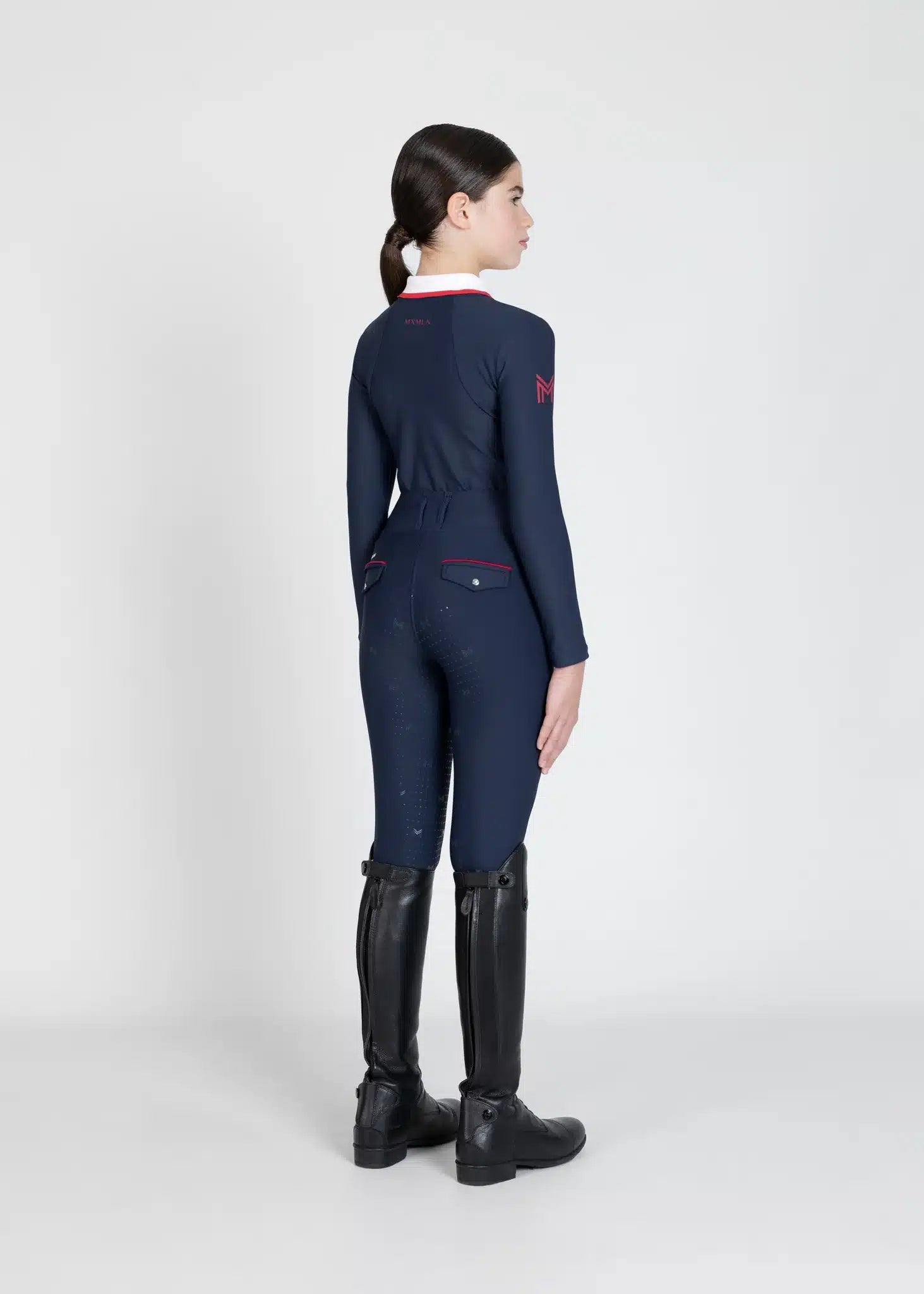 Maximilian Equestrian YR Concept Long Sleeve Polo Shirt (Navy) by Maximilian Equestrian at Try a Bit