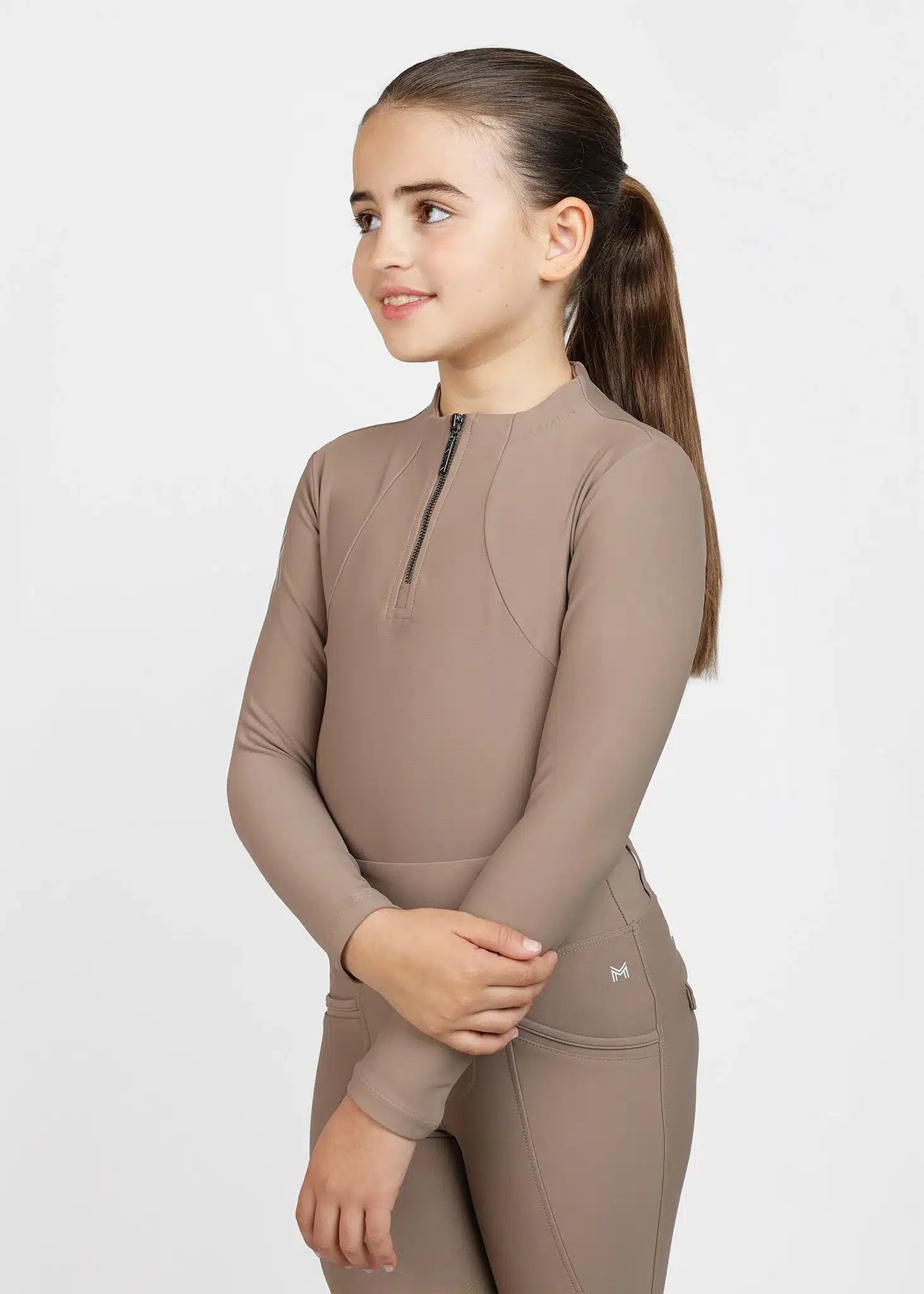 Maximilian Equestrian YR Long Sleeve Base Layer (Nougat) by Maximilian Equestrian at Try a Bit