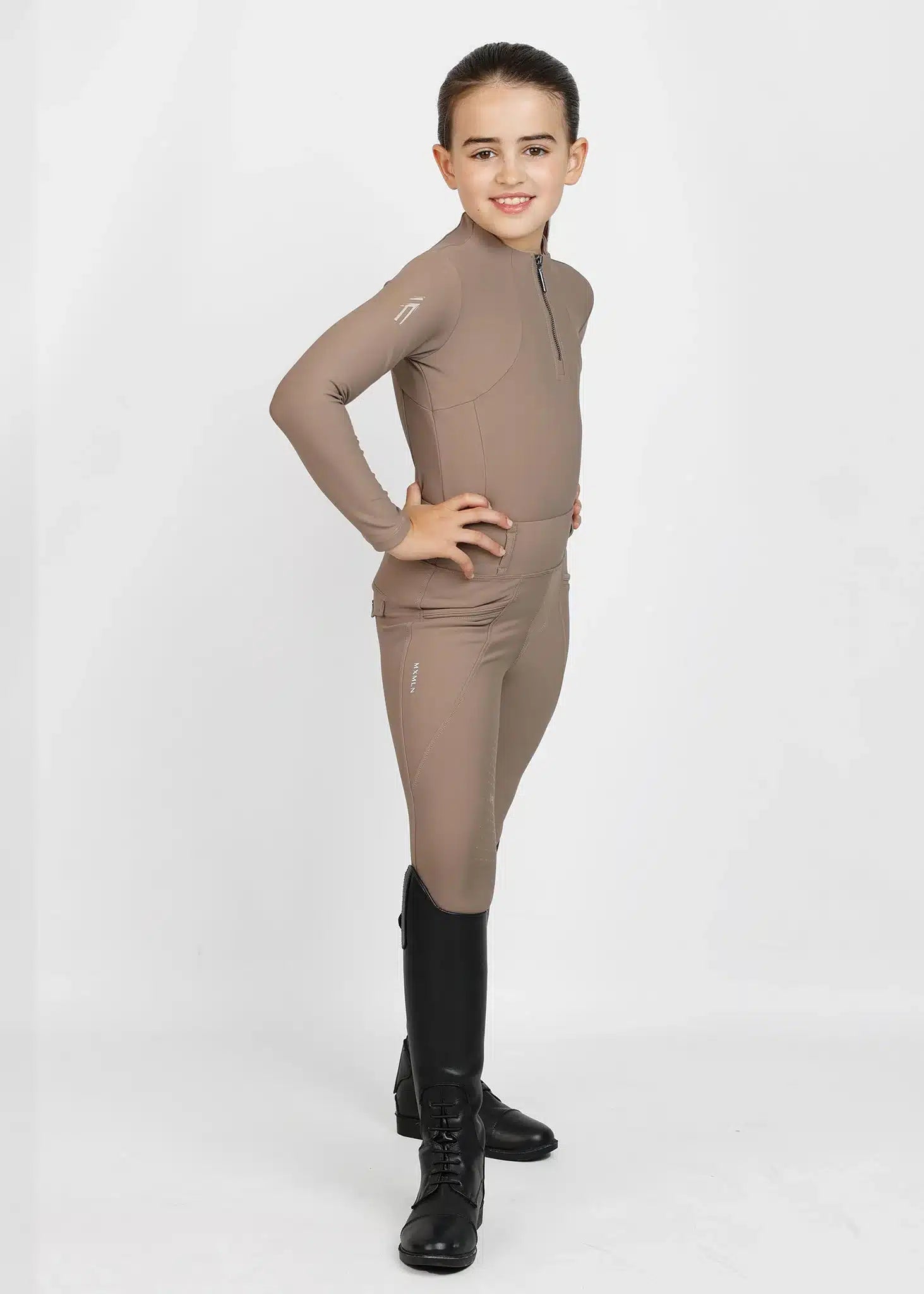 Maximilian Equestrian YR Long Sleeve Base Layer (Nougat) by Maximilian Equestrian at Try a Bit