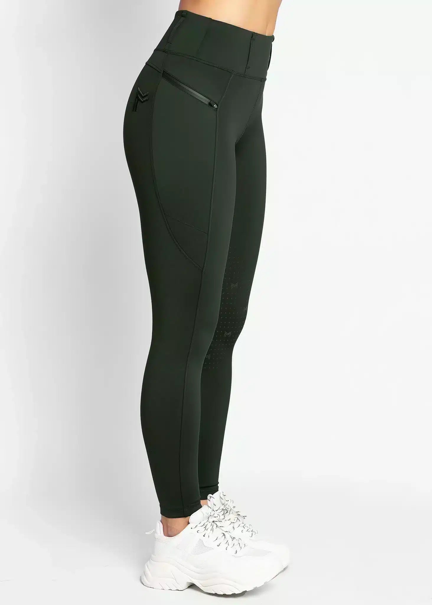 Maximilian Equestrian Studio Riding Leggings Hunter Green by Maximilian Equestrian at Try a Bit