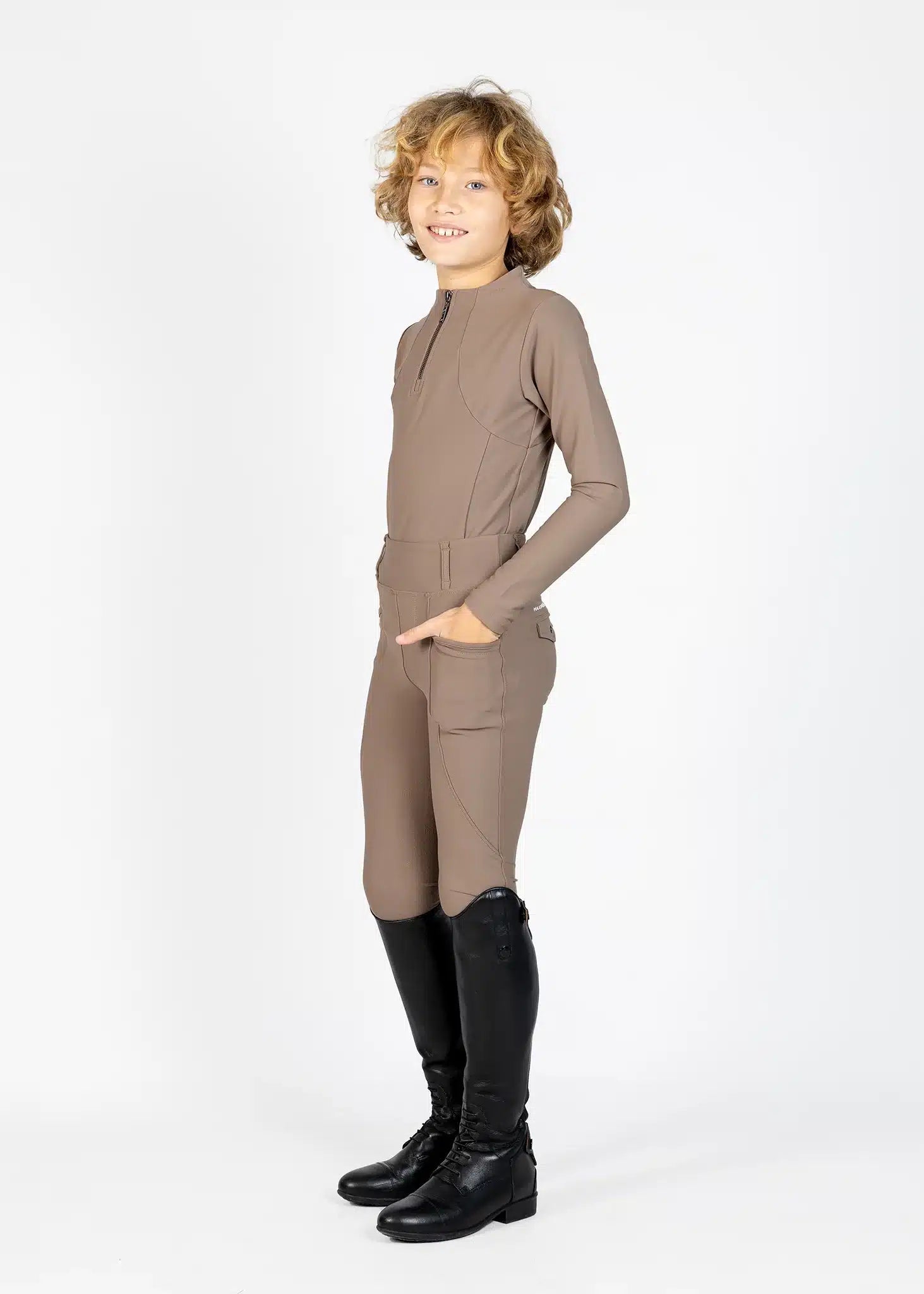 Maximilian Equestrian YR Long Sleeve Base Layer (Nougat) by Maximilian Equestrian at Try a Bit