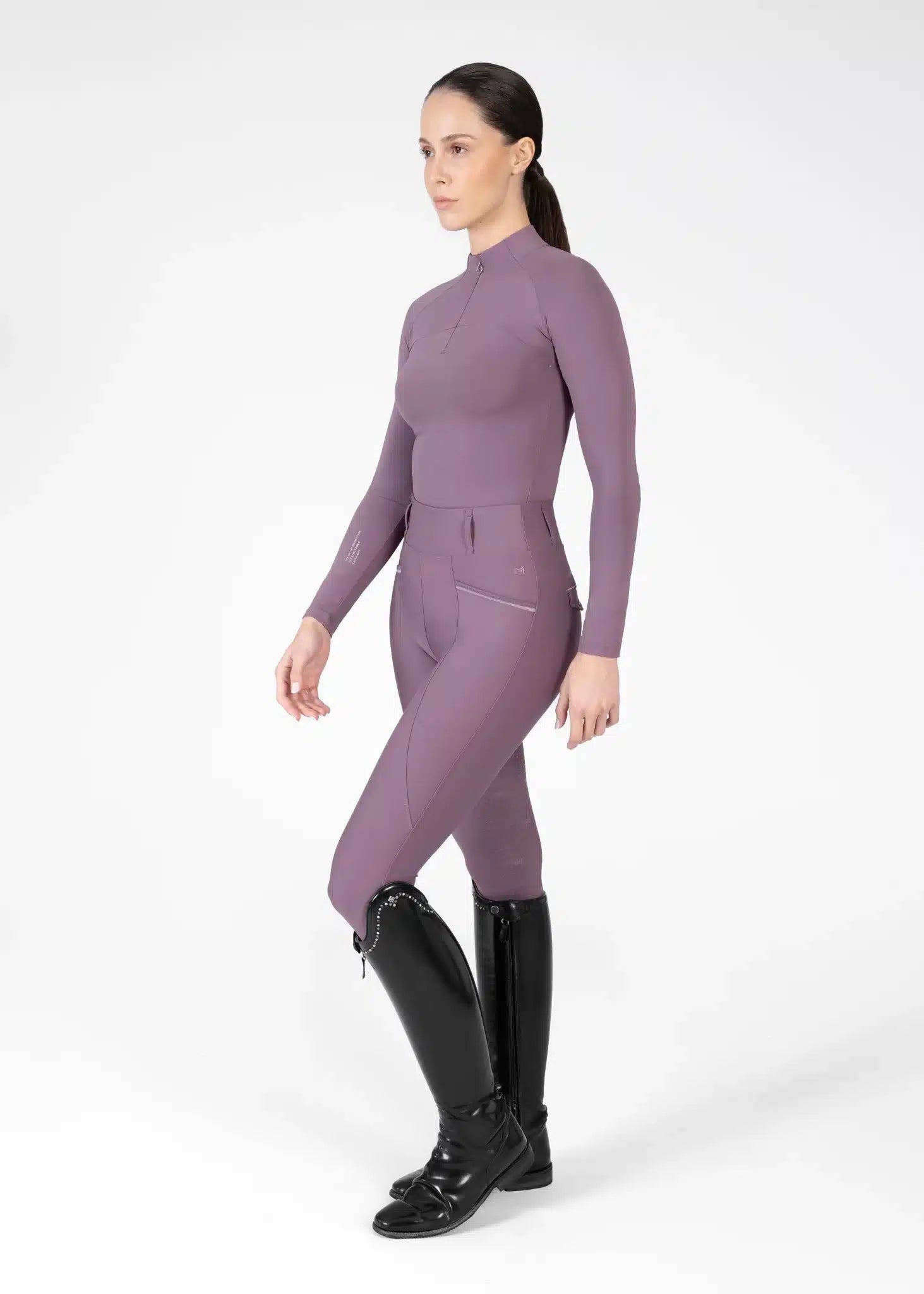 Maximilian Equestrian Pro Riding Leggings Plum by Maximilian Equestrian at Try a Bit