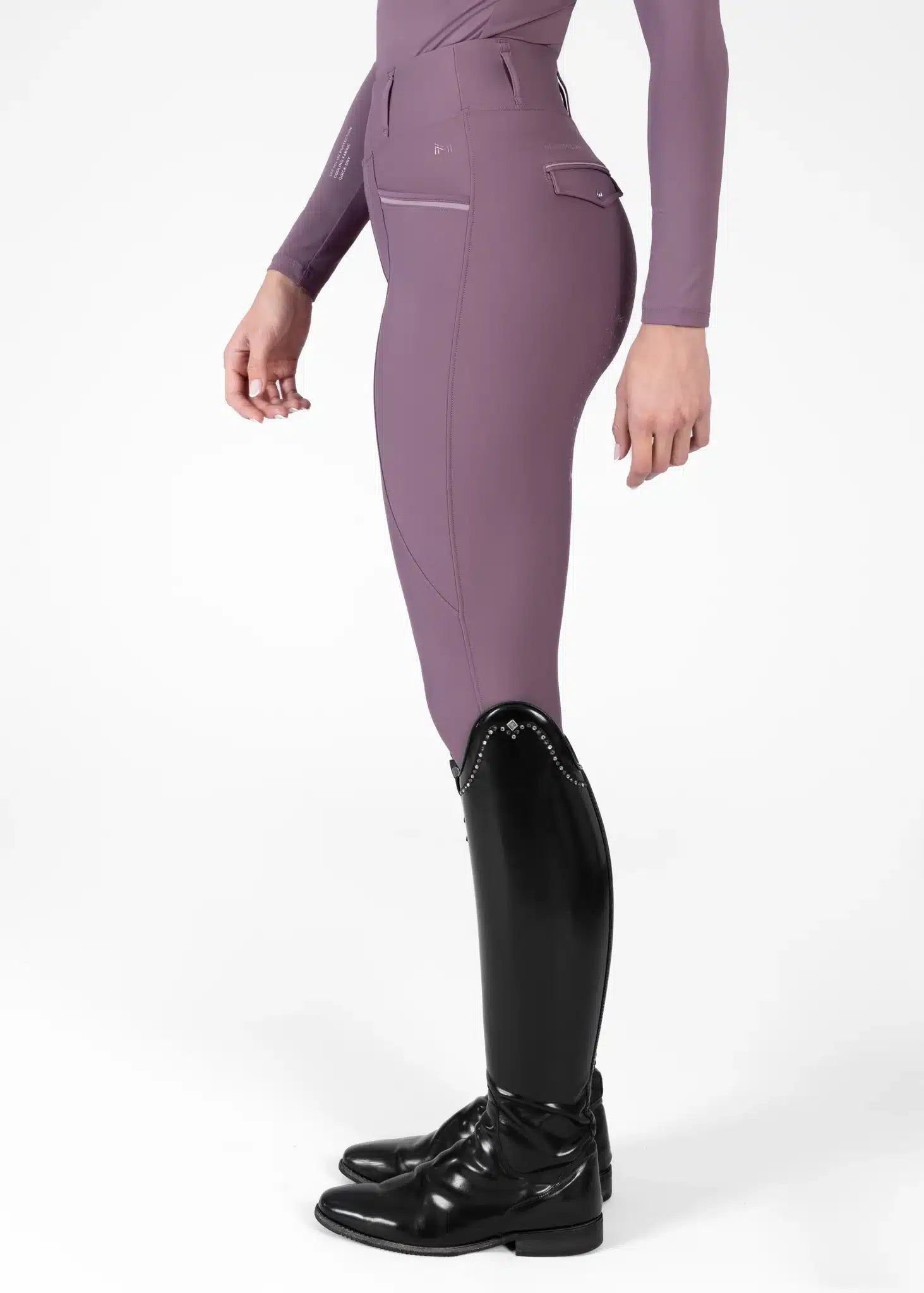 Maximilian Equestrian Pro Riding Leggings Plum by Maximilian Equestrian at Try a Bit