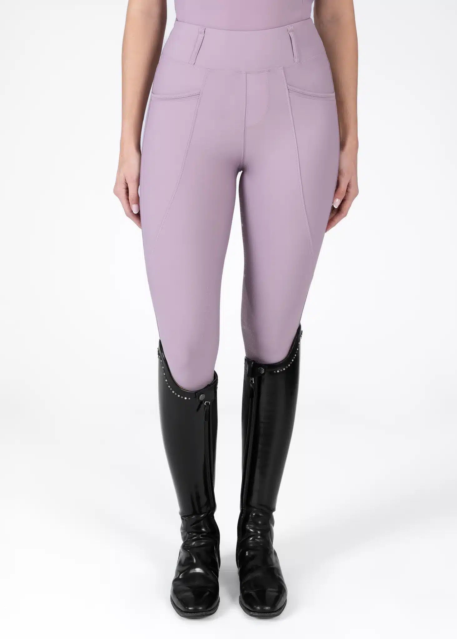 Maximilian Equestrian Pro Riding Leggings Orchid by Maximilian Equestrian at Try a Bit
