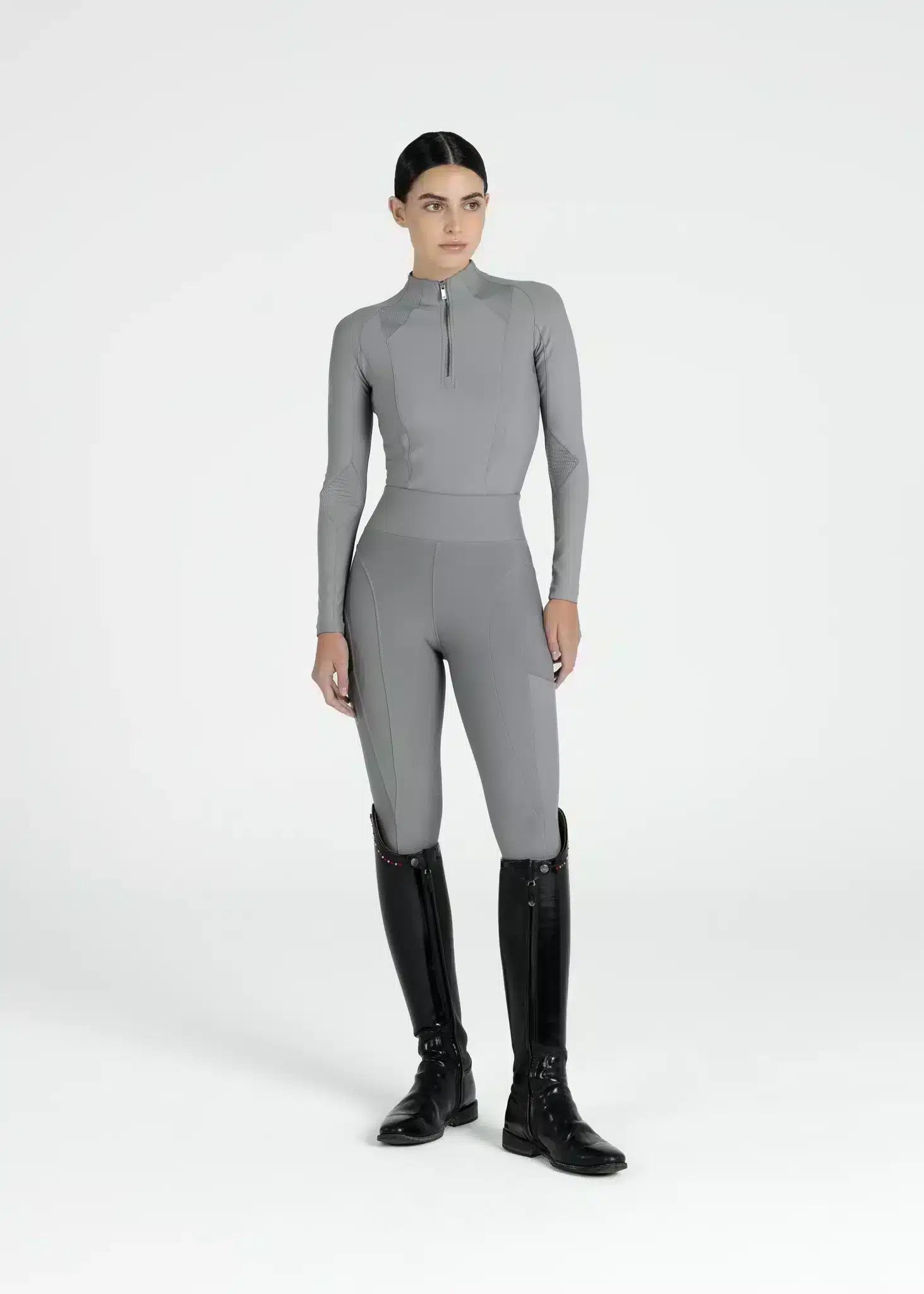 Maximilian Equestrian Outline Riding Leggings Titanium by Maximilian Equestrian at Try a Bit