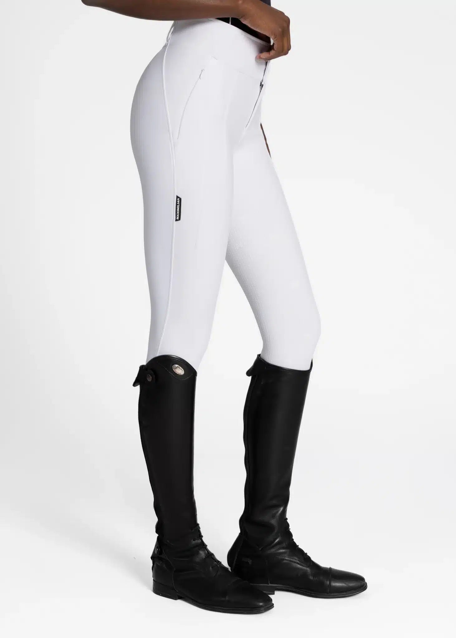 Maximilian Equestrian Vision Breeches White by Maximilian Equestrian at Try a Bit