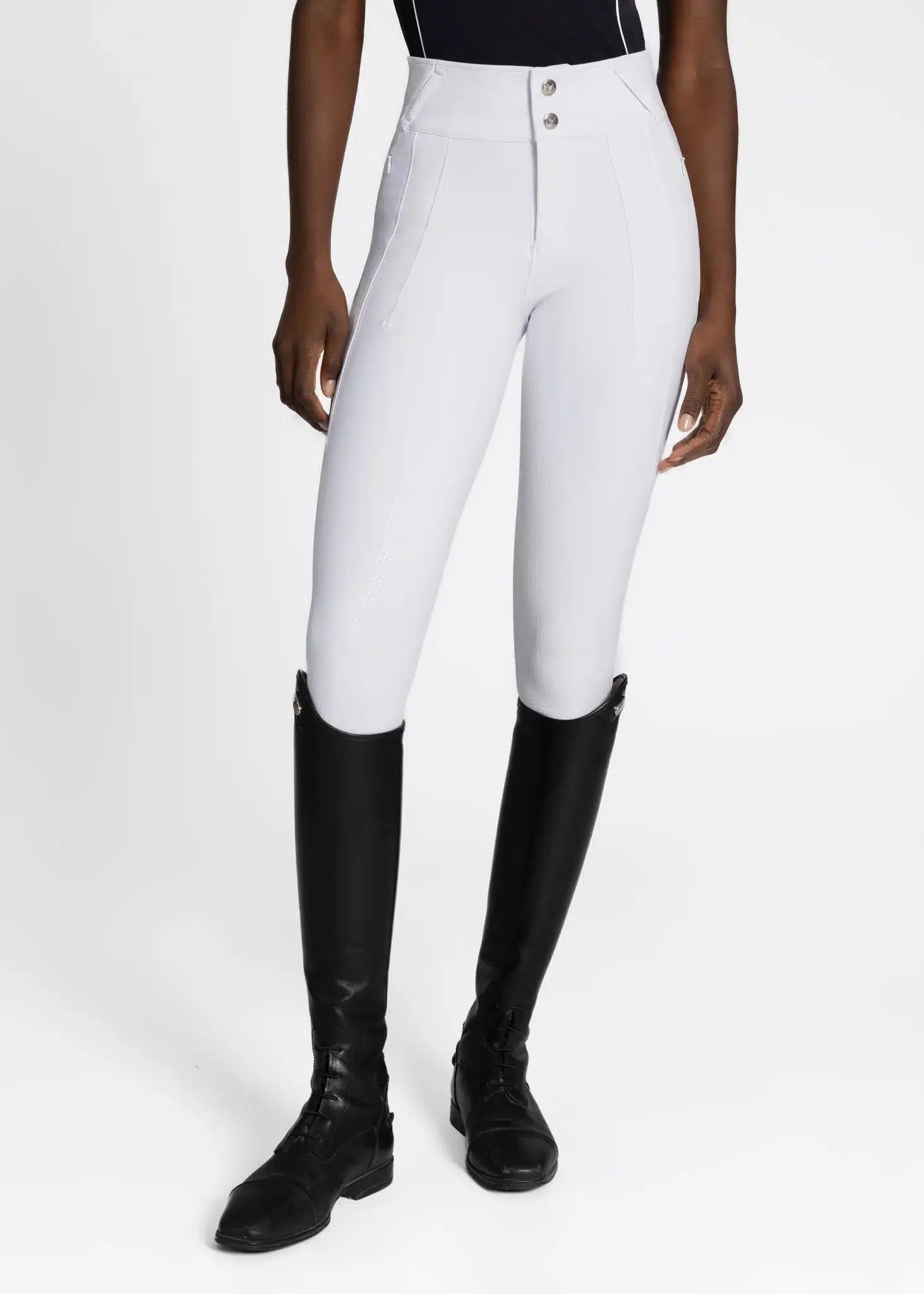 Maximilian Equestrian Vision Breeches White by Maximilian Equestrian at Try a Bit