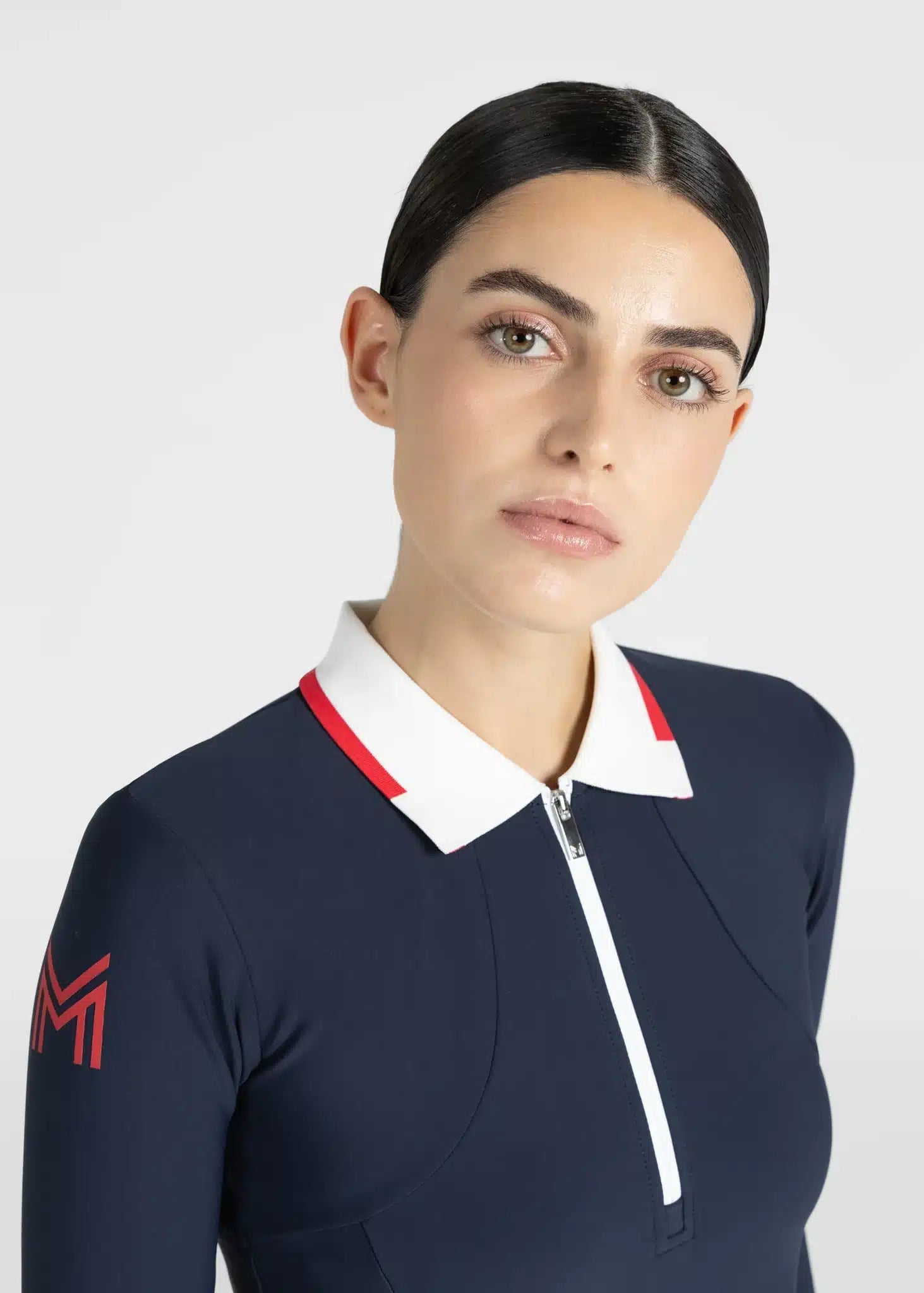 Maximilian Equestrian Concept Long Sleeve Polo Shirt (Navy) by Maximilian Equestrian at Try a Bit