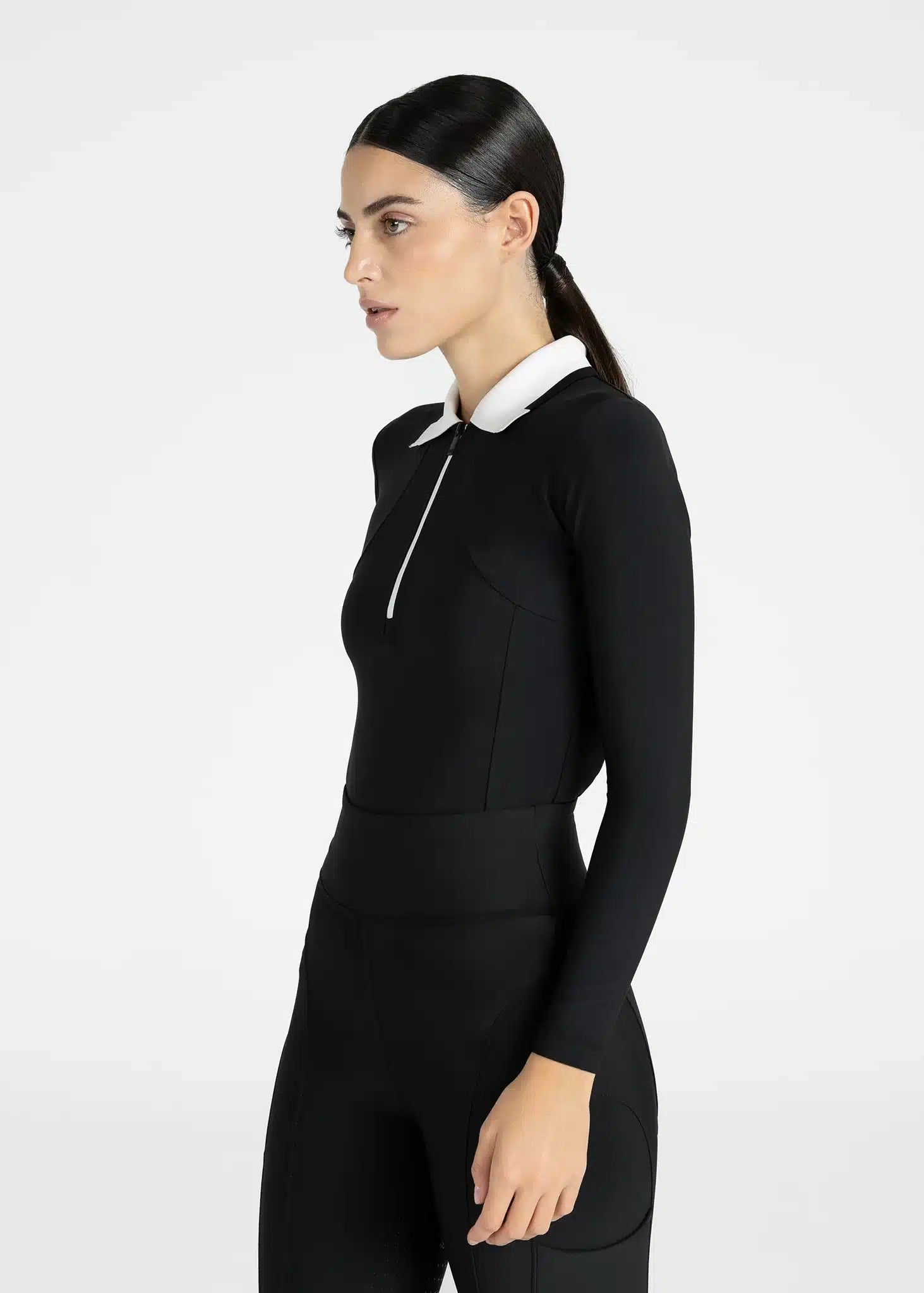Maximilian Equestrian Concept Long Sleeve Polo Shirt (Black) by Maximilian Equestrian at Try a Bit