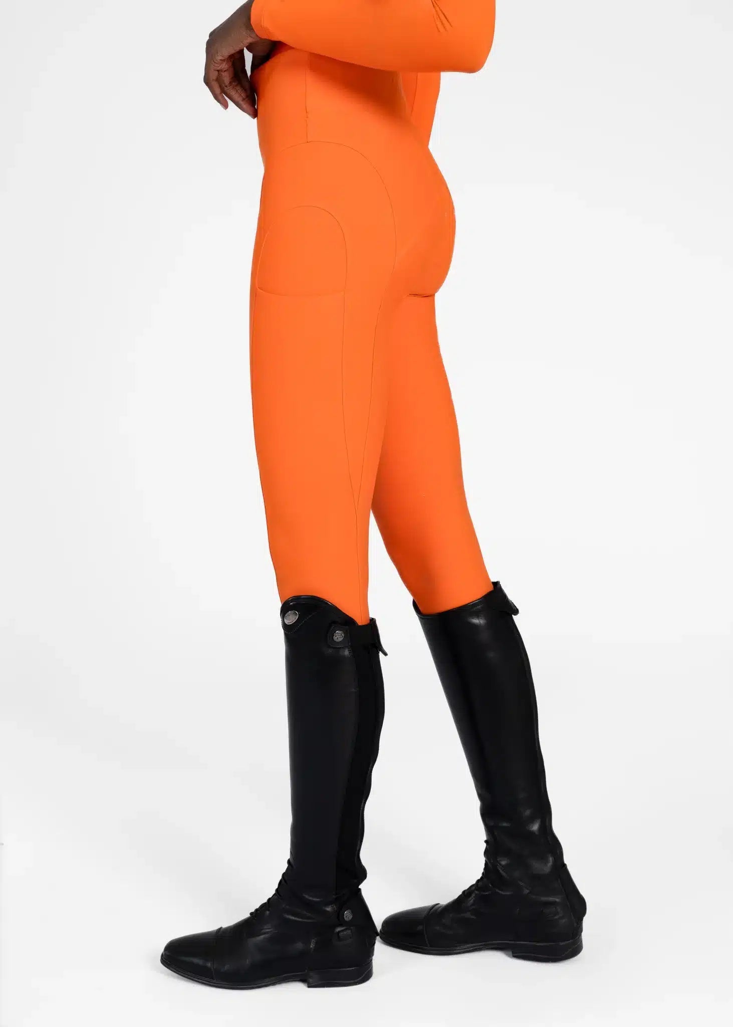 Maximilian Equestrian Outline Riding Leggings Tangerine by Maximilian Equestrian at Try a Bit