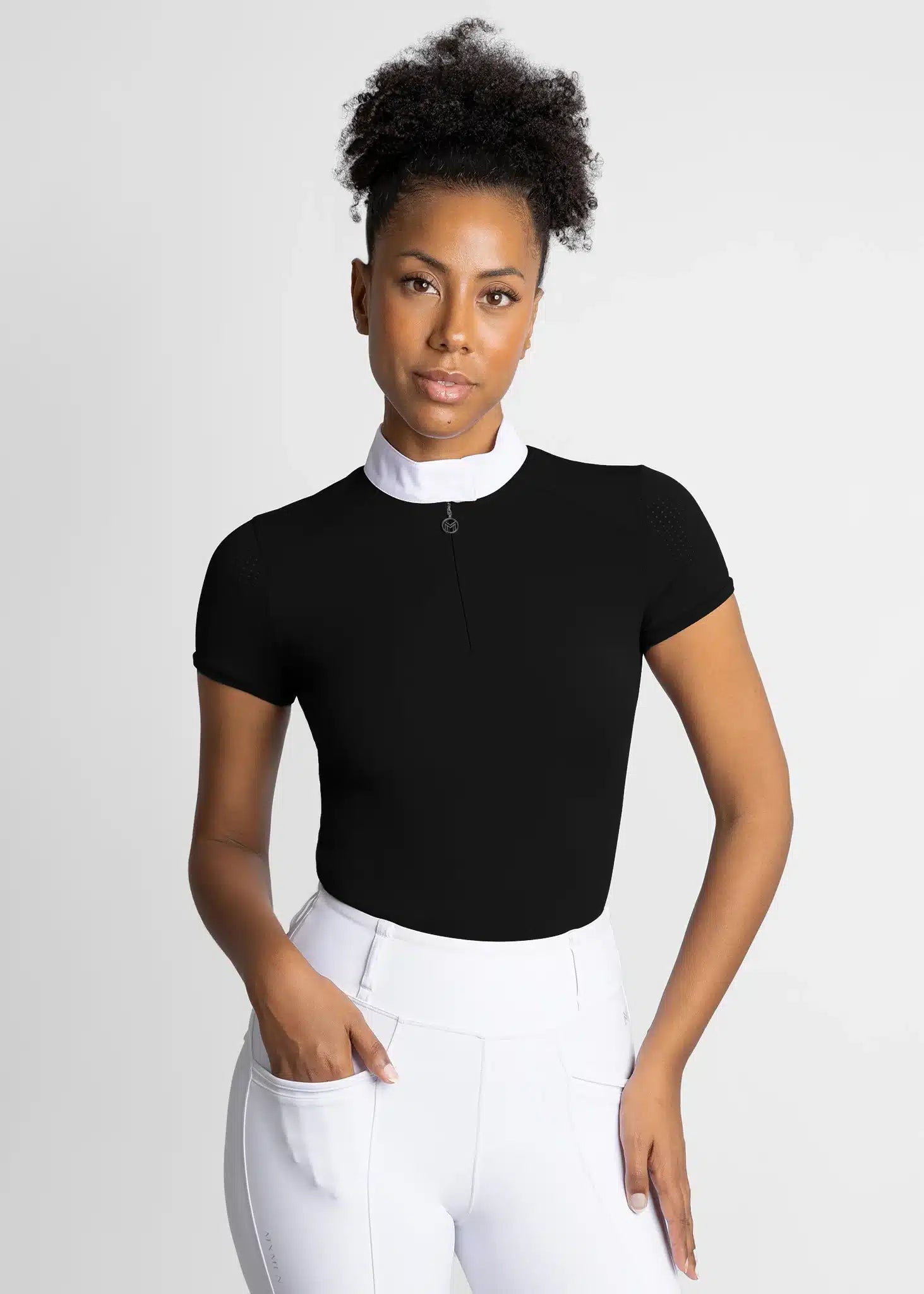 Maximilian Equestrian Air Short Sleeve Show Shirt Black by Maximilian Equestrian at Try a Bit
