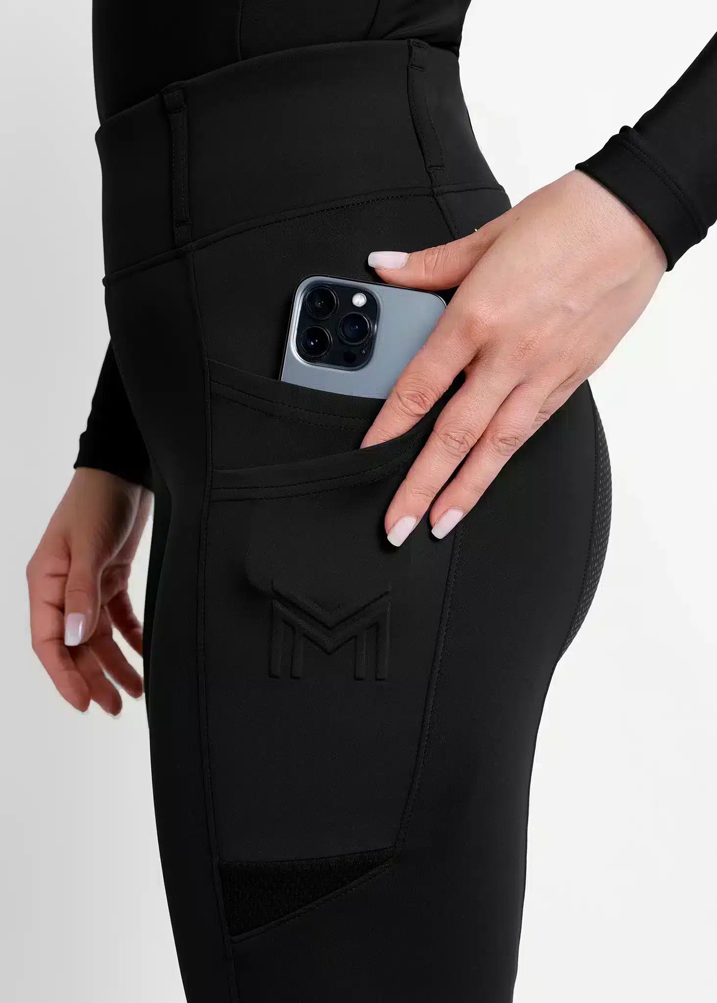 Maximilian Equestrian Tech Riding Leggings Black by Maximilian Equestrian at Try a Bit