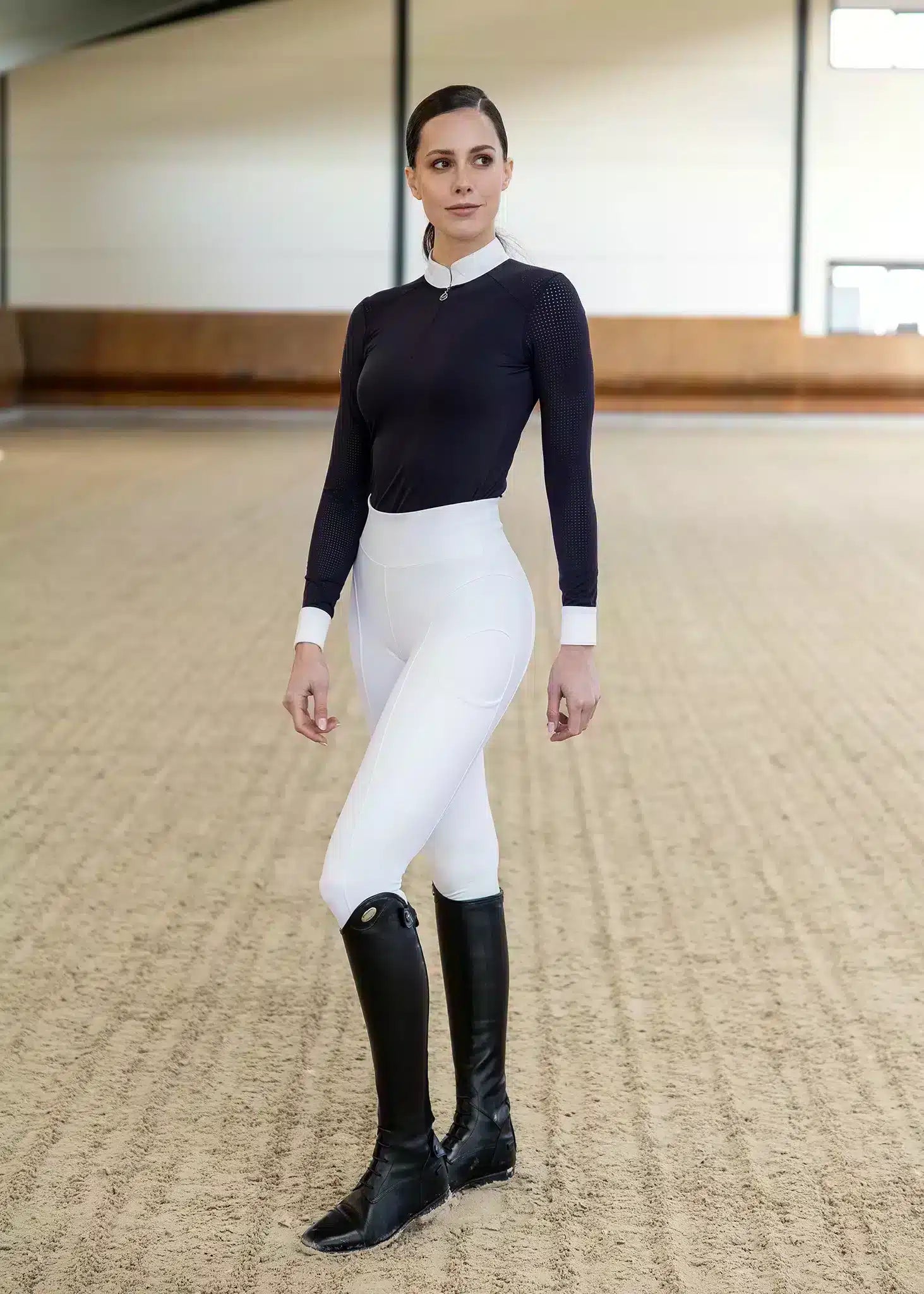 Maximilian Equestrian Outline Riding Leggings White by Maximilian Equestrian at Try a Bit