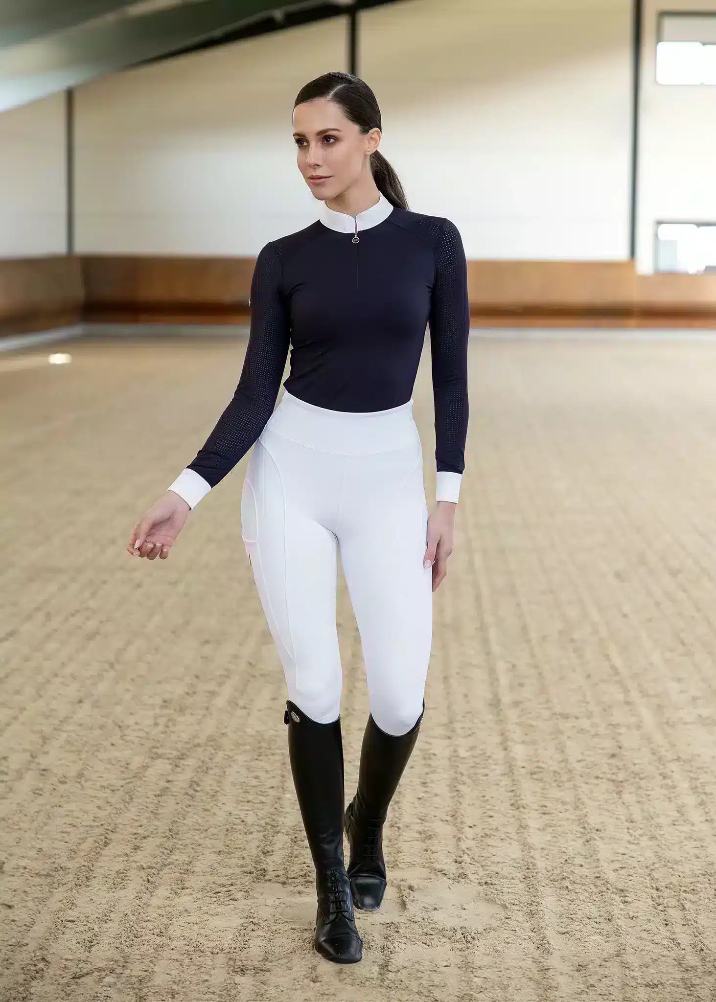 Maximilian Equestrian Outline Riding Leggings White by Maximilian Equestrian at Try a Bit