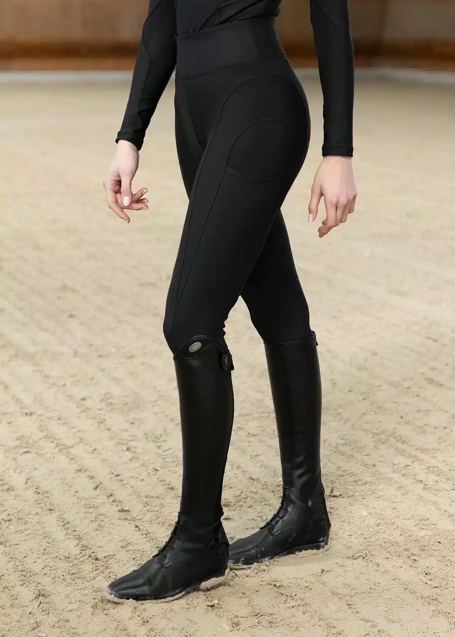 Maximilian Equestrian Outline Riding Leggings Black by Maximilian Equestrian at Try a Bit