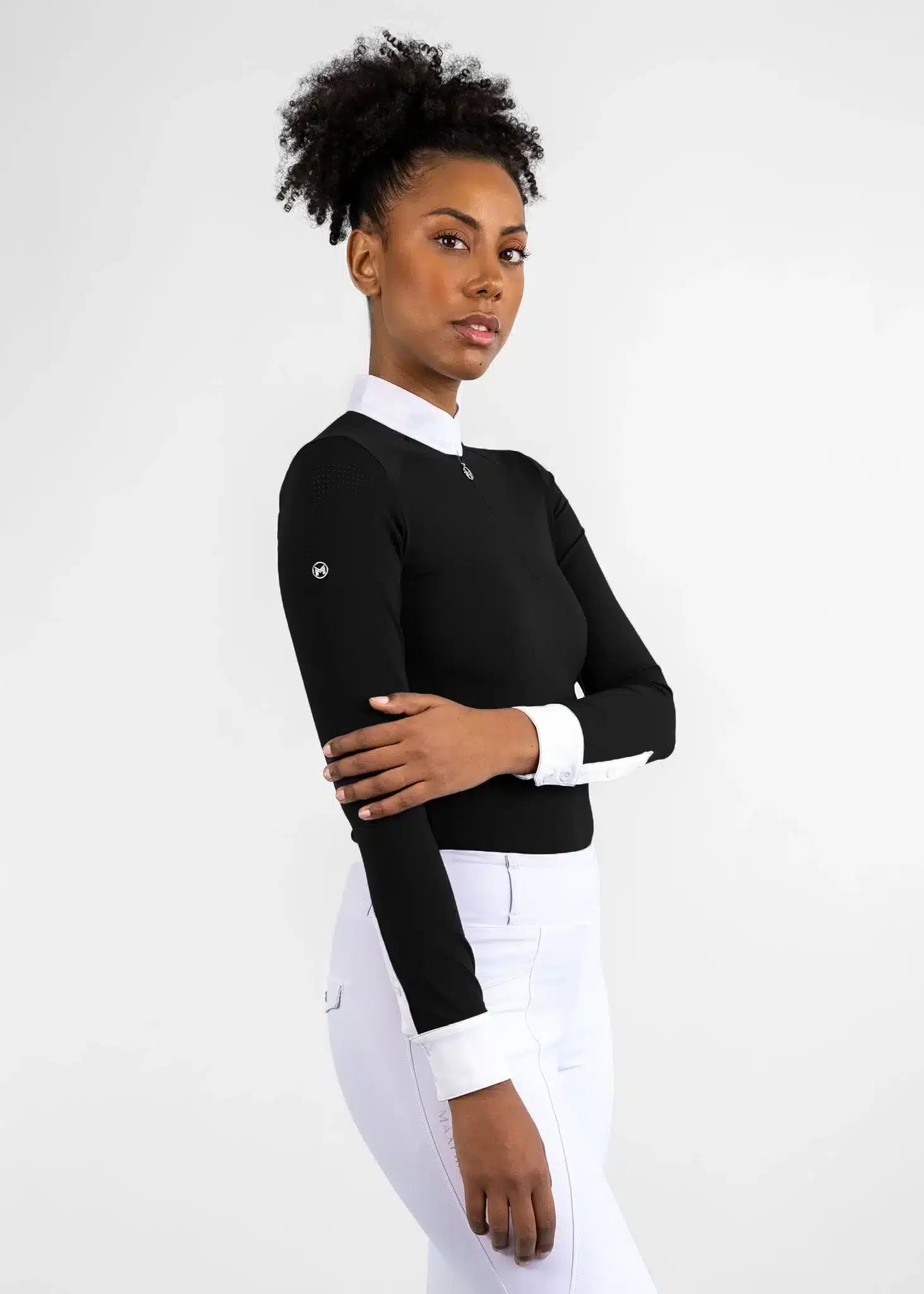 Maximilian Equestrian Air Long Sleeve Show Shirt Black by Maximilian Equestrian at Try a Bit