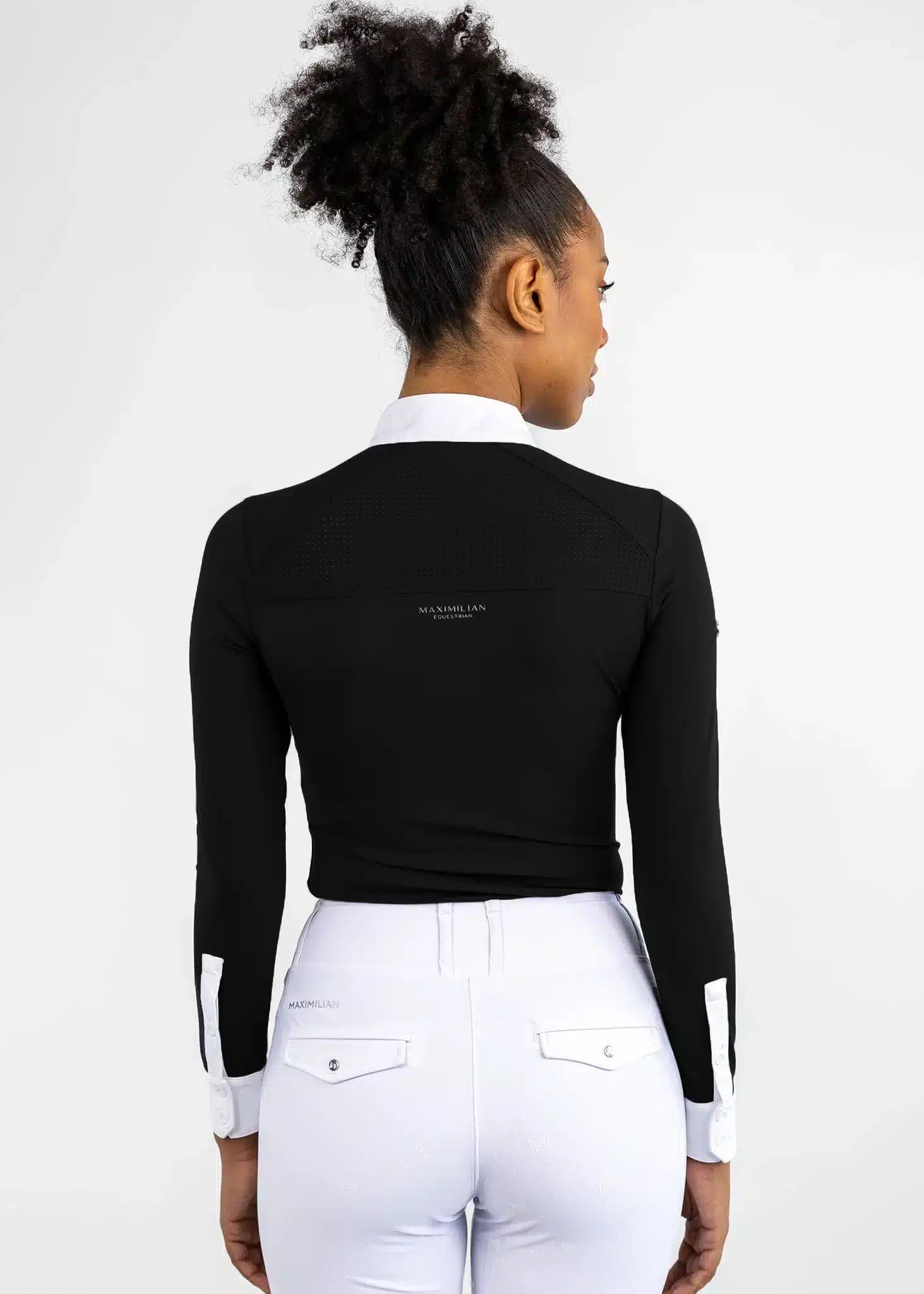 Maximilian Equestrian Air Long Sleeve Show Shirt Black by Maximilian Equestrian at Try a Bit