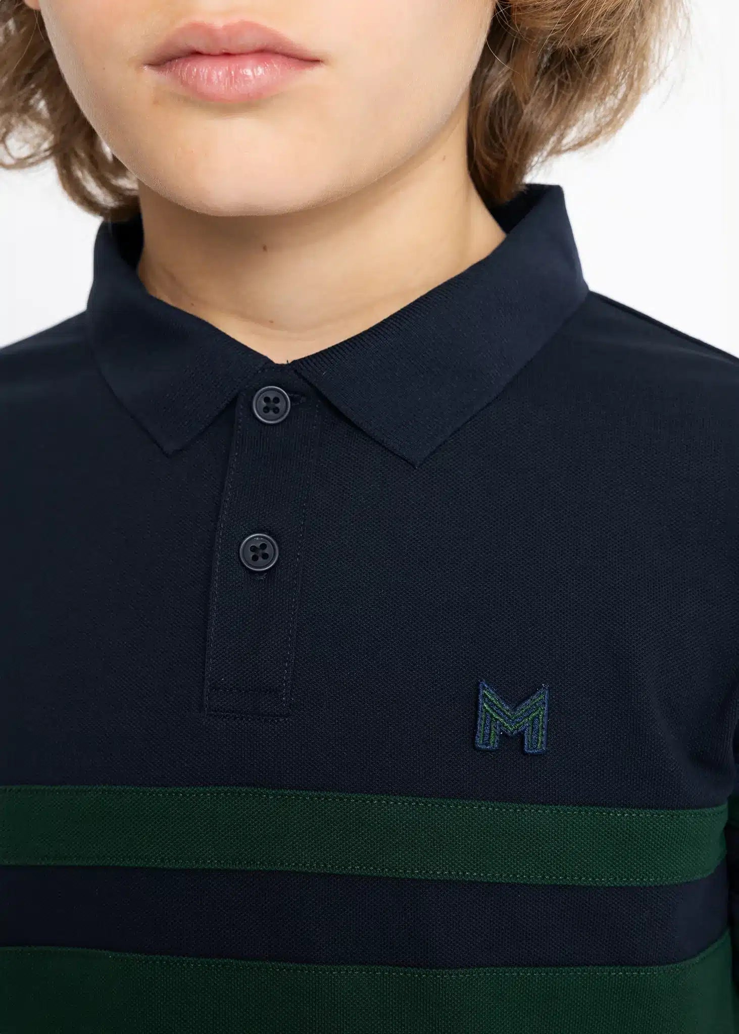 Maximilian Equestrian YR Glee Polo Shirt (Green/Navy) by Maximilian Equestrian at Try a Bit