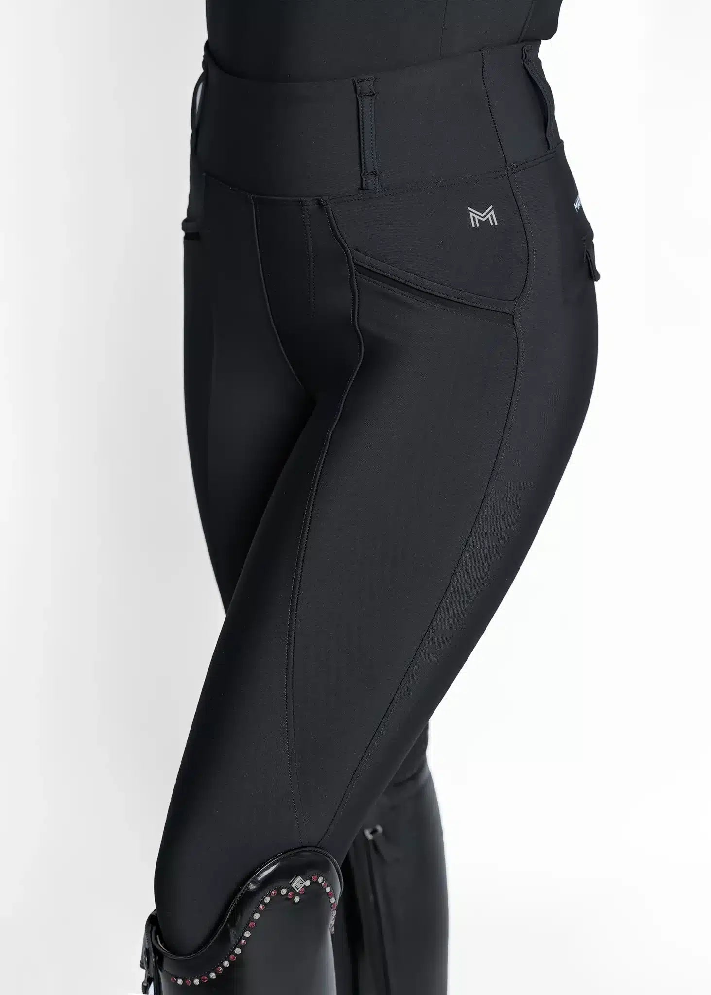 Maximilian Equestrian Pro Riding Leggings Black by Maximilian Equestrian at Try a Bit