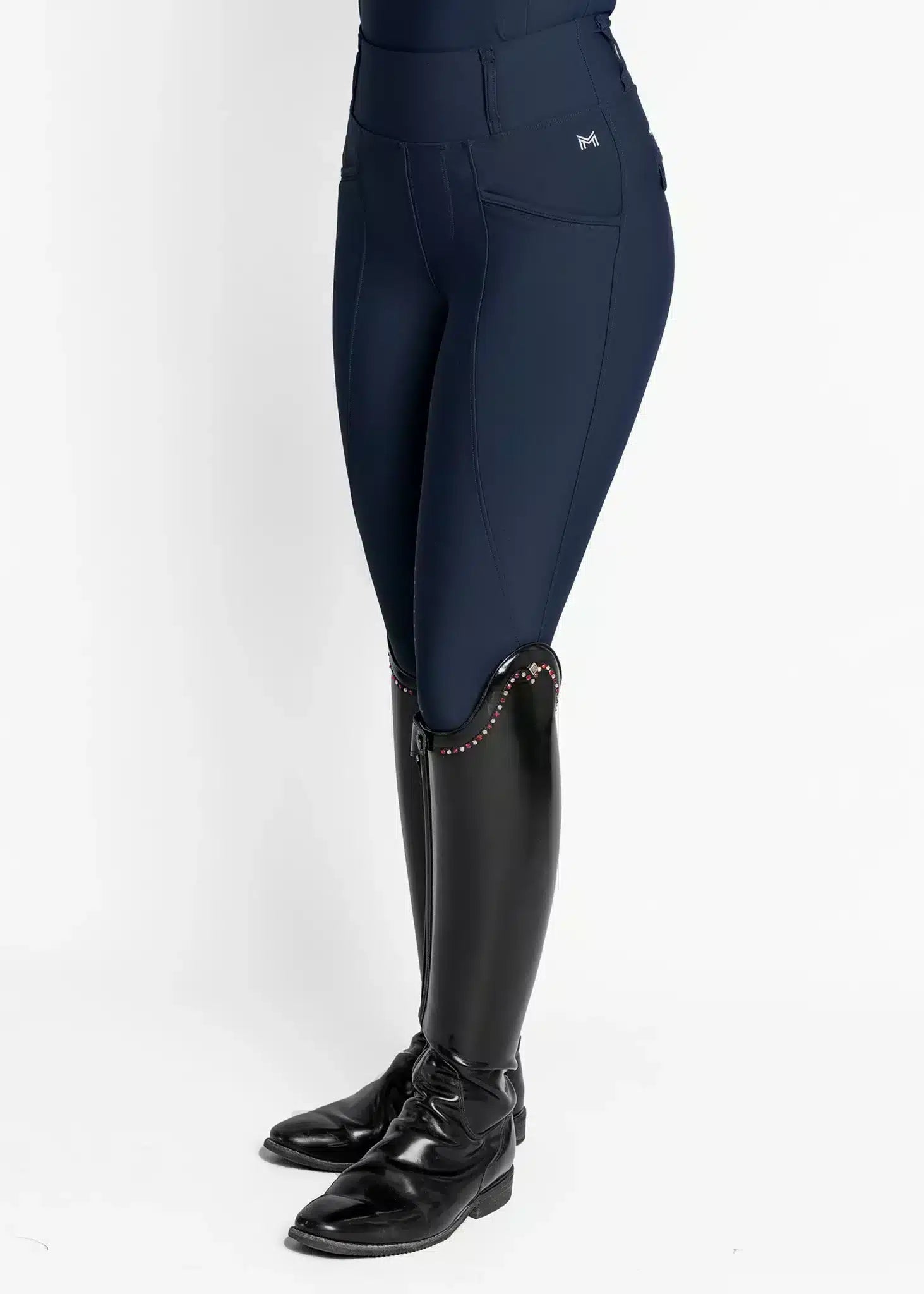 Maximilian Equestrian Pro Riding Leggings Navy by Maximilian Equestrian at Try a Bit