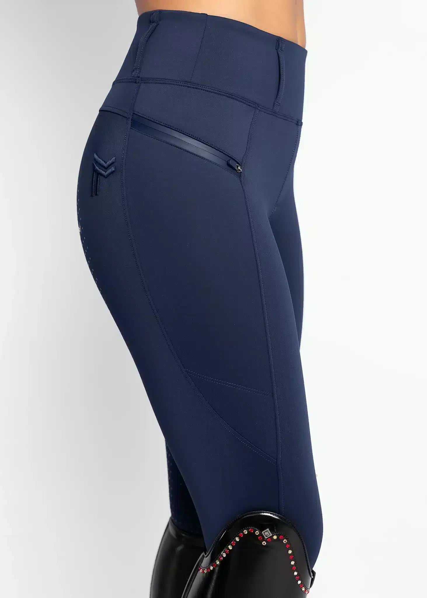 Maximilian Equestrian Studio Riding Leggings Navy by Maximilian Equestrian at Try a Bit