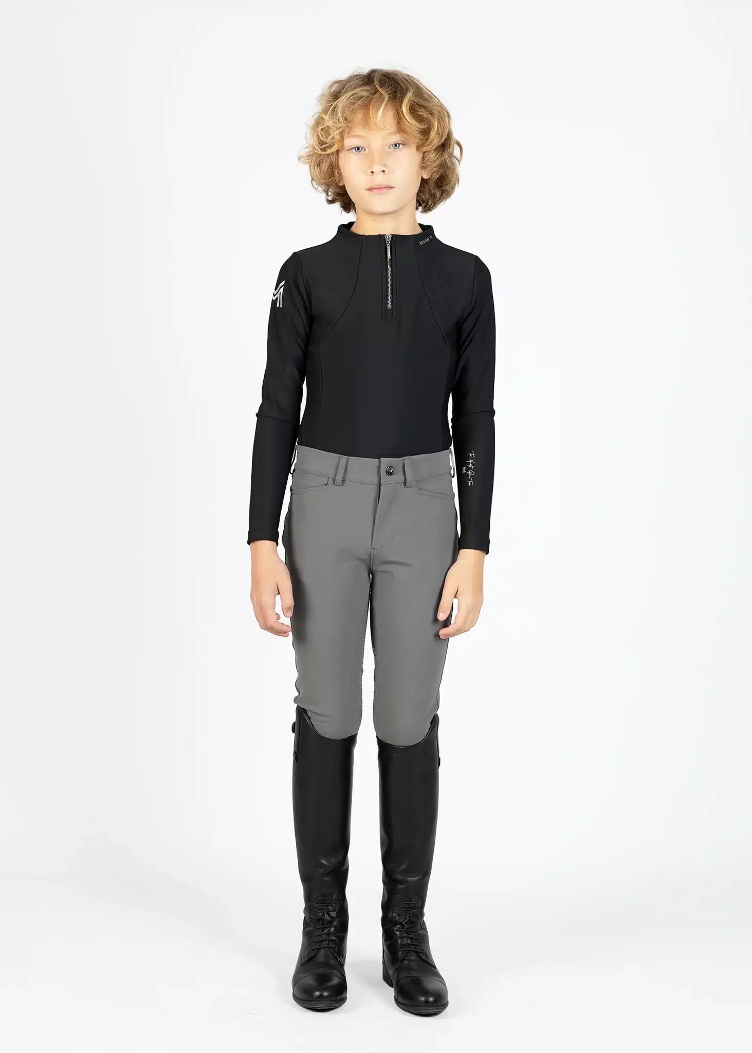 Maximilian Equestrian YR Performance Breeches (Grey) by Maximilian Equestrian at Try a Bit