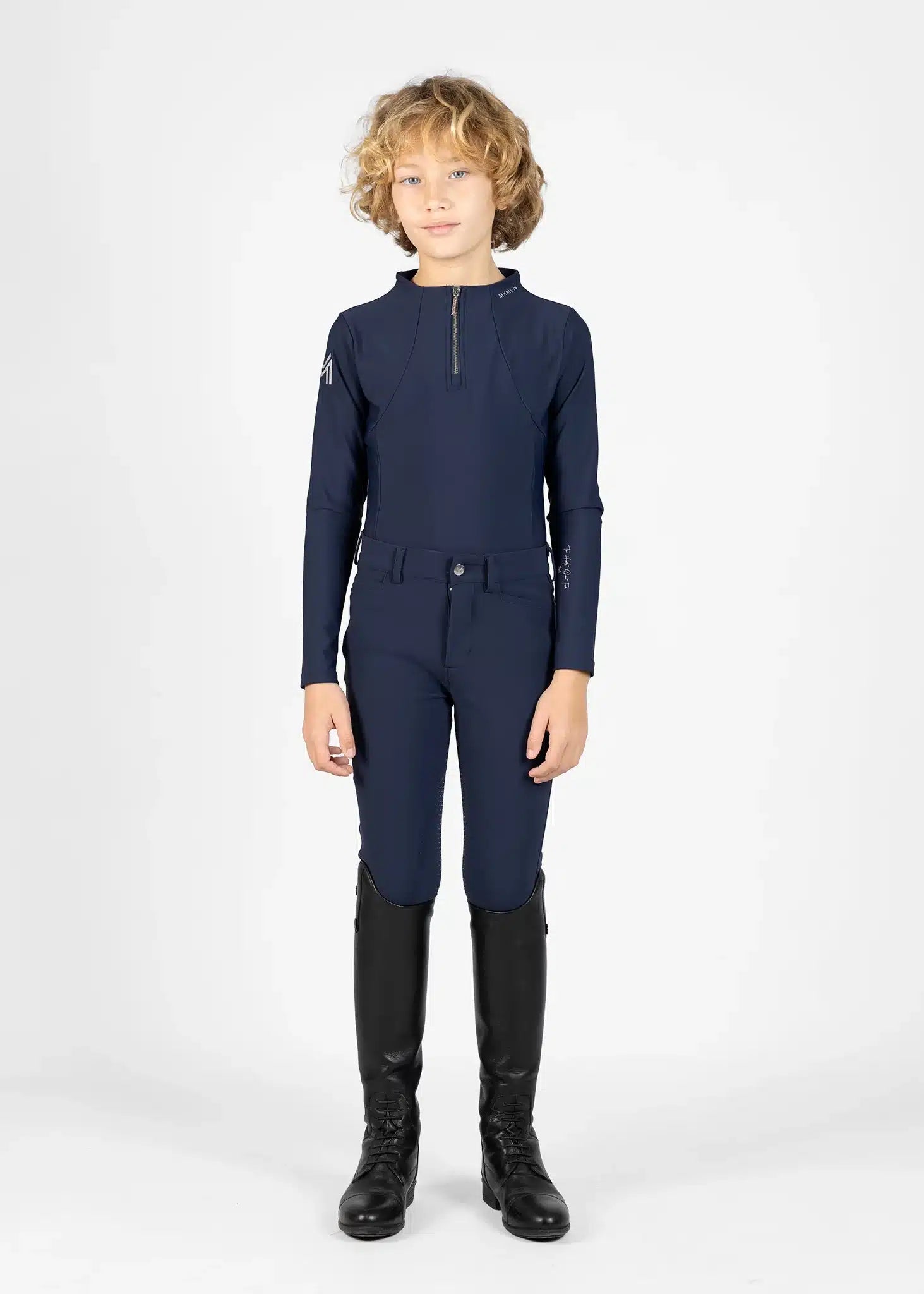 Maximilian Equestrian YR Performance Breeches (Navy) by Maximilian Equestrian at Try a Bit