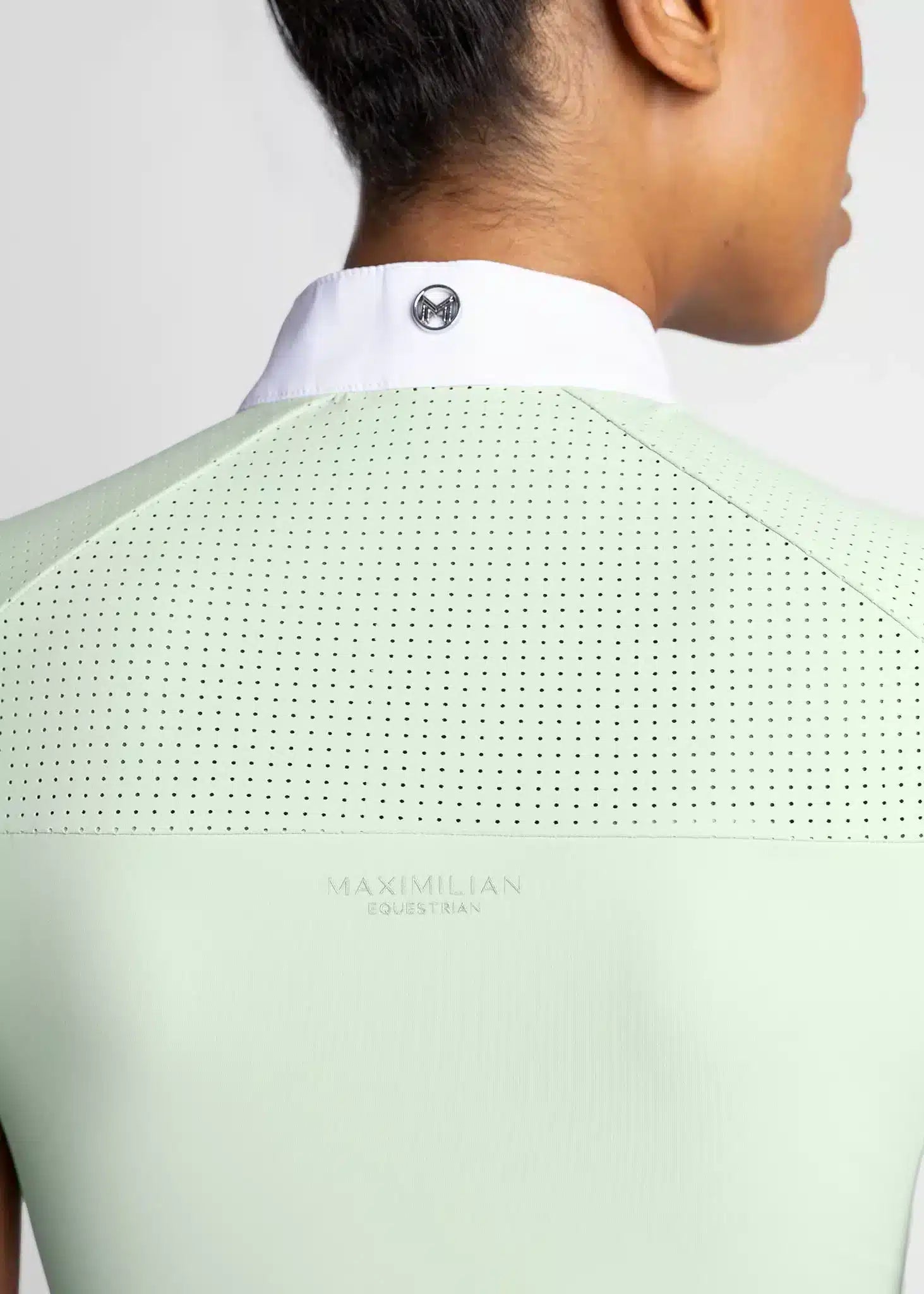 Maximilian Equestrian Air Short Sleeve Show Shirt Sage Green by Maximilian Equestrian at Try a Bit
