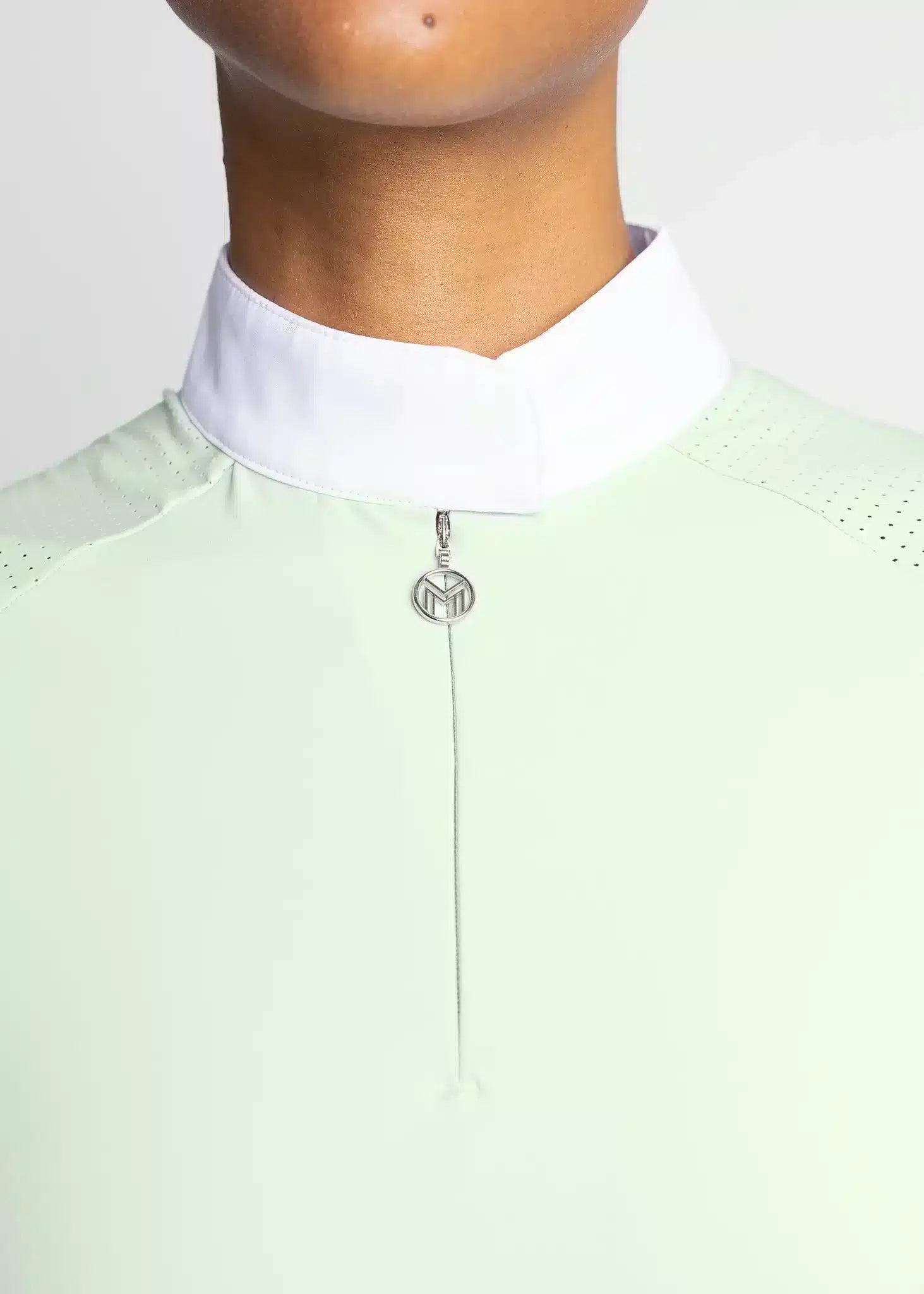 Maximilian Equestrian Air Short Sleeve Show Shirt Sage Green by Maximilian Equestrian at Try a Bit