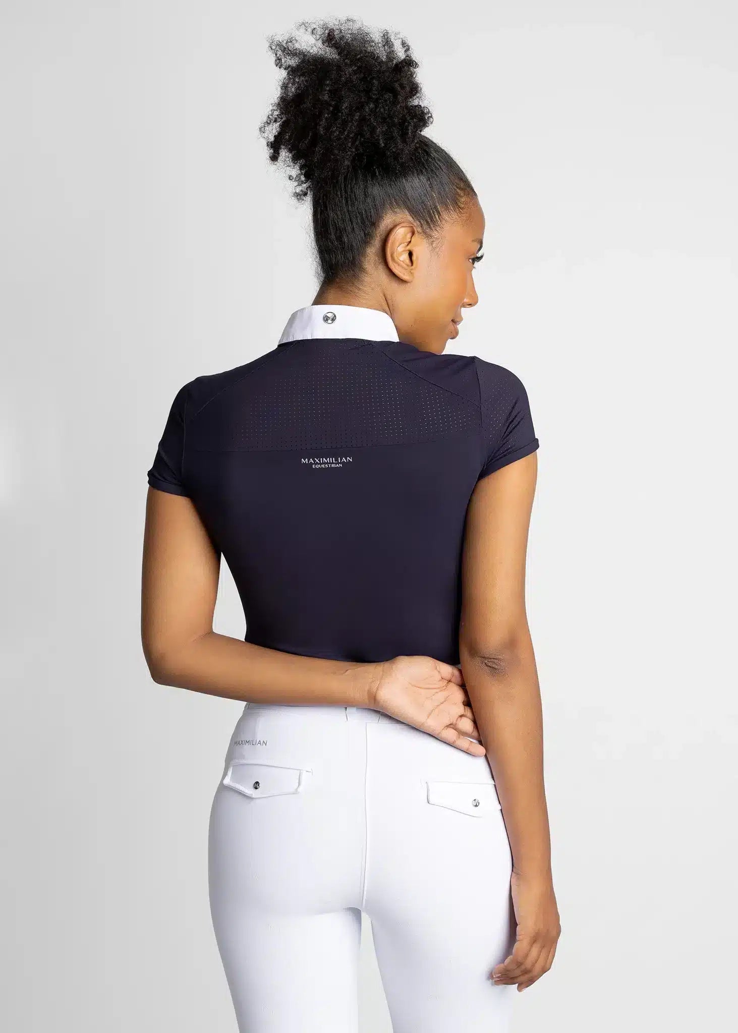 Maximilian Equestrian Air Short Sleeve Show Shirt Navy by Maximilian Equestrian at Try a Bit