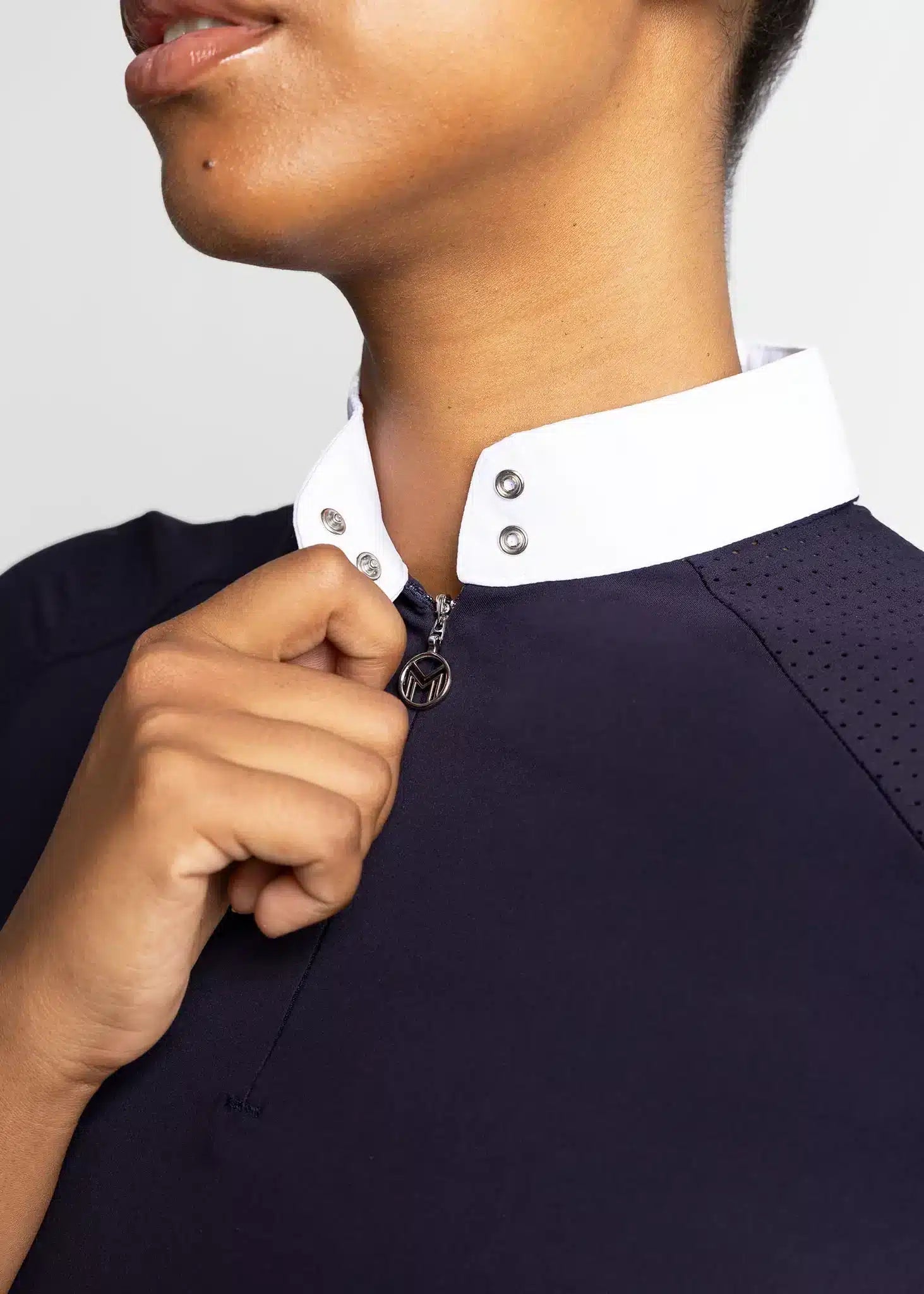 Maximilian Equestrian Air Short Sleeve Show Shirt Navy by Maximilian Equestrian at Try a Bit