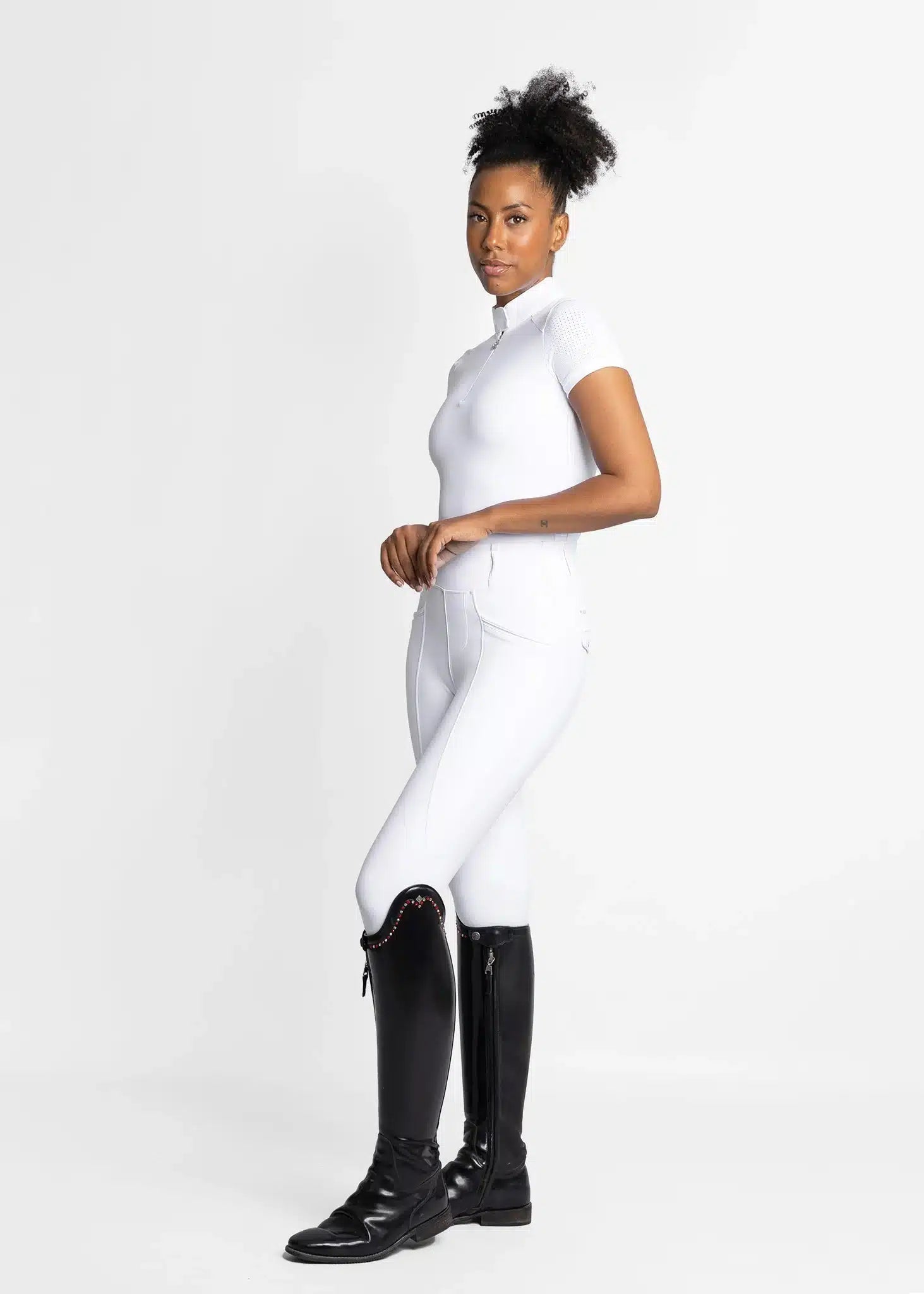 Maximilian Equestrian Air Short Sleeve Show Shirt White by Maximilian Equestrian at Try a Bit