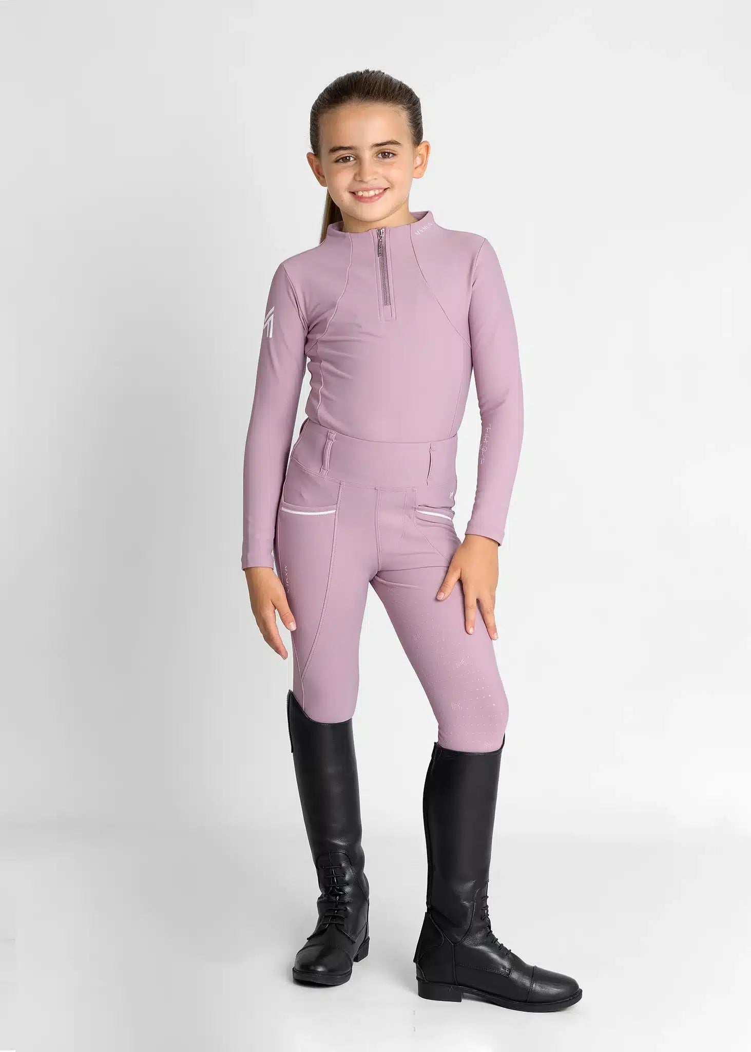Maximilian Equestrian YR Long Sleeve Base Layer (Mauve) by Maximilian Equestrian at Try a Bit