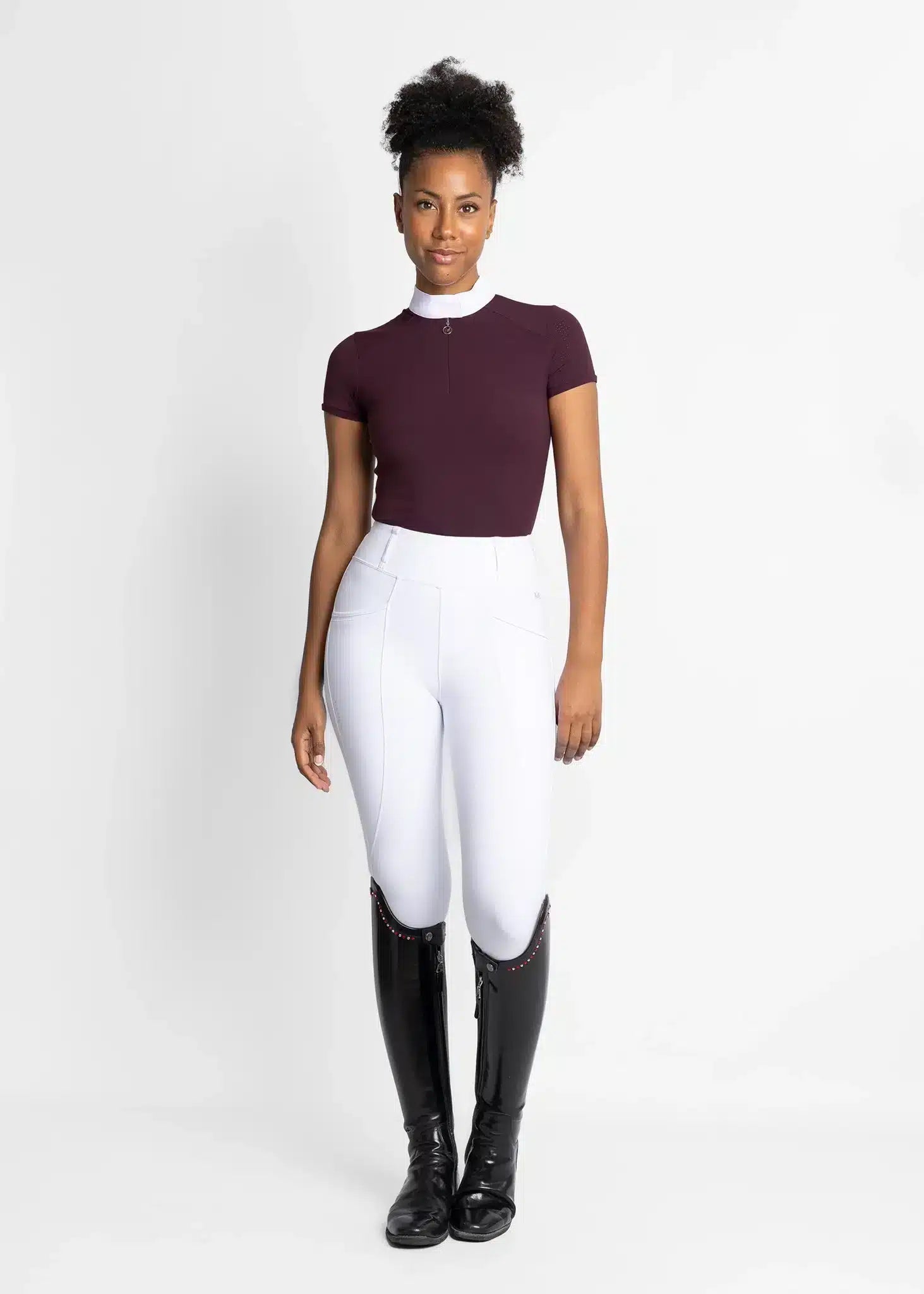 Maximilian Equestrian Air Short Sleeve Show Shirt Burgundy by Maximilian Equestrian at Try a Bit