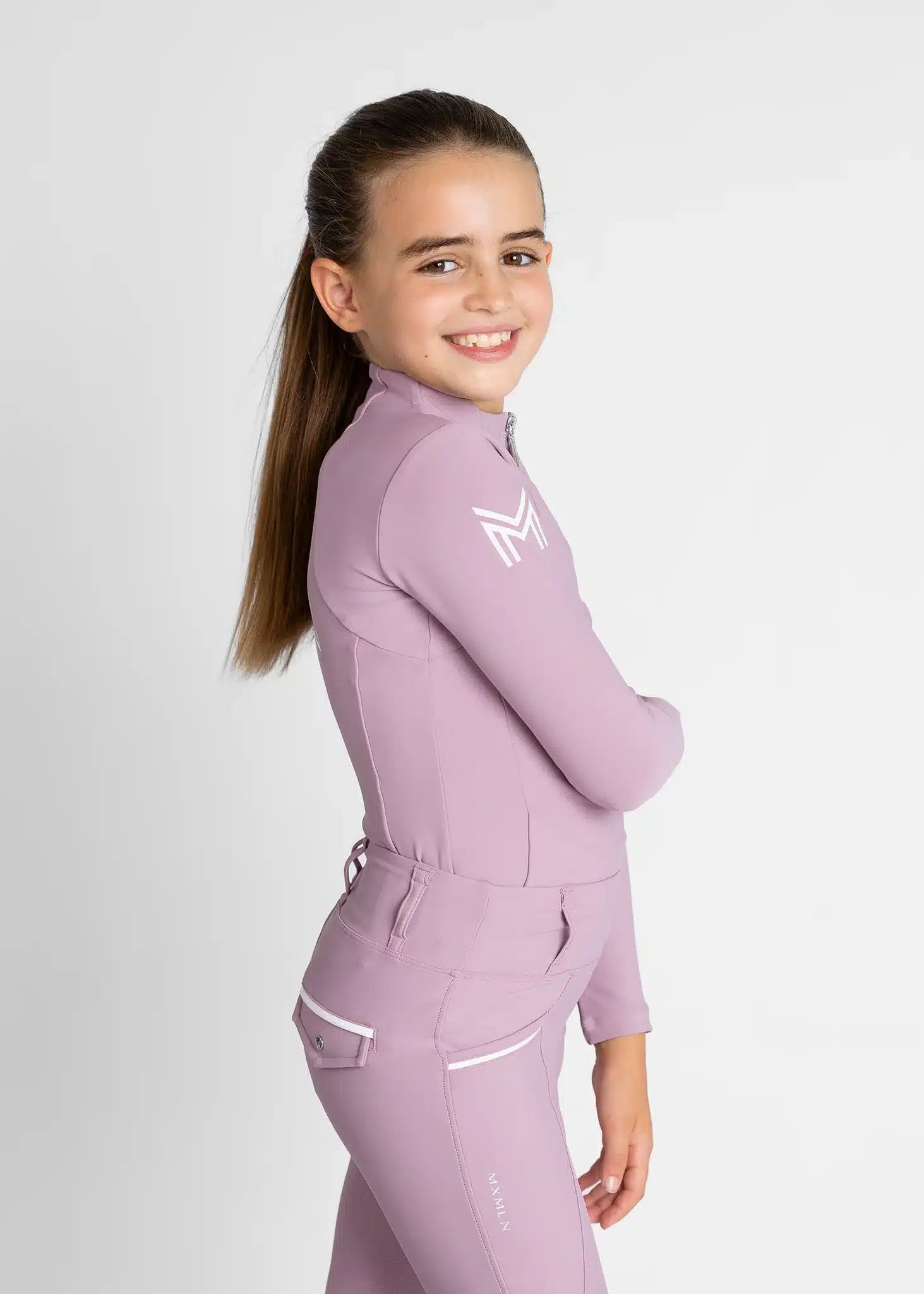 Maximilian Equestrian YR Long Sleeve Base Layer (Mauve) by Maximilian Equestrian at Try a Bit