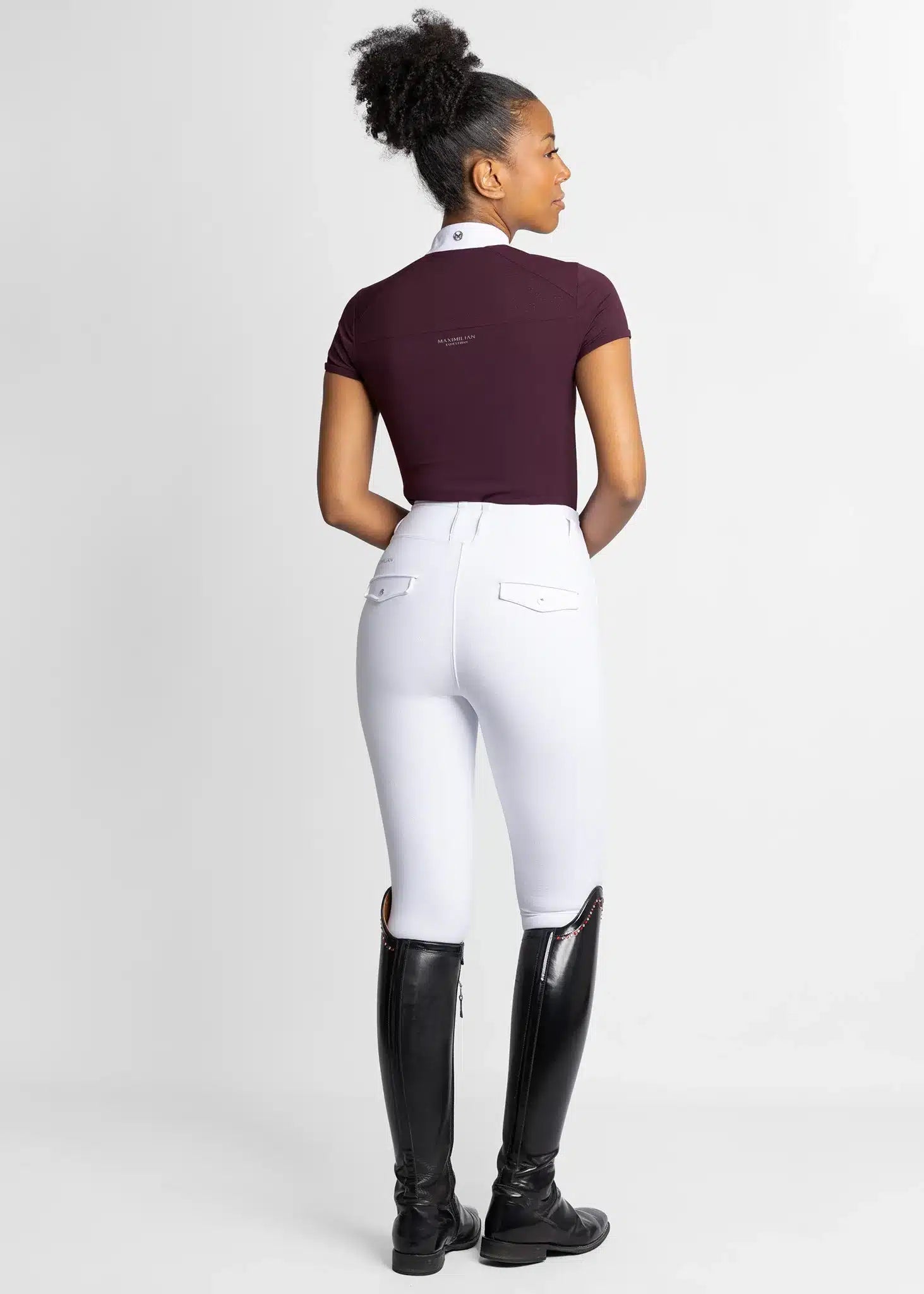 Maximilian Equestrian Air Short Sleeve Show Shirt Burgundy by Maximilian Equestrian at Try a Bit