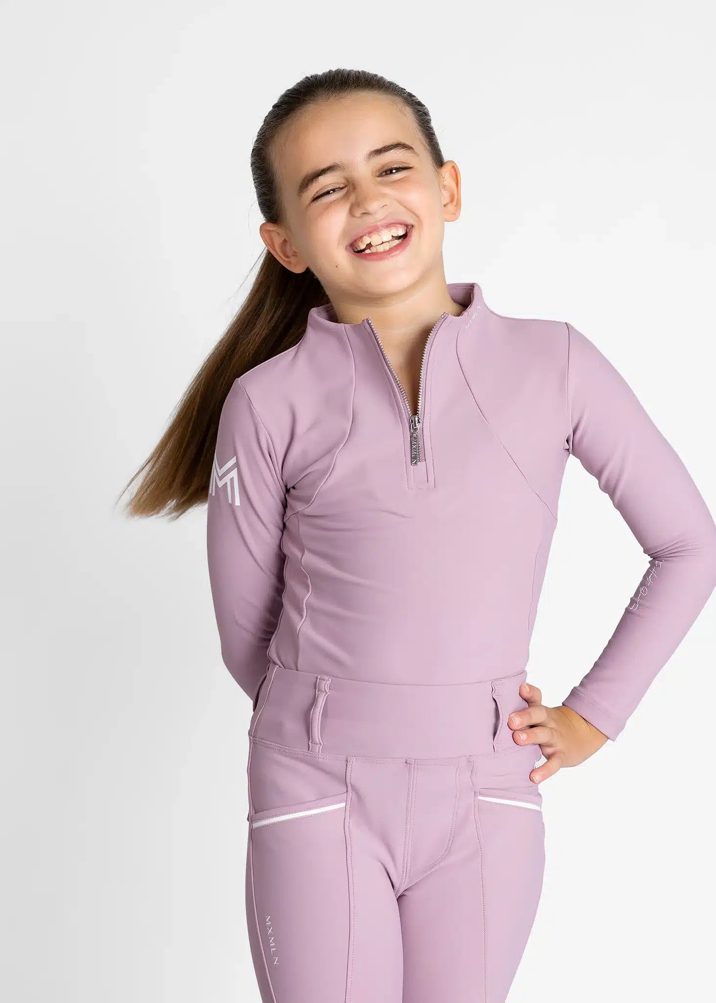 Maximilian Equestrian YR Long Sleeve Base Layer (Mauve) by Maximilian Equestrian at Try a Bit