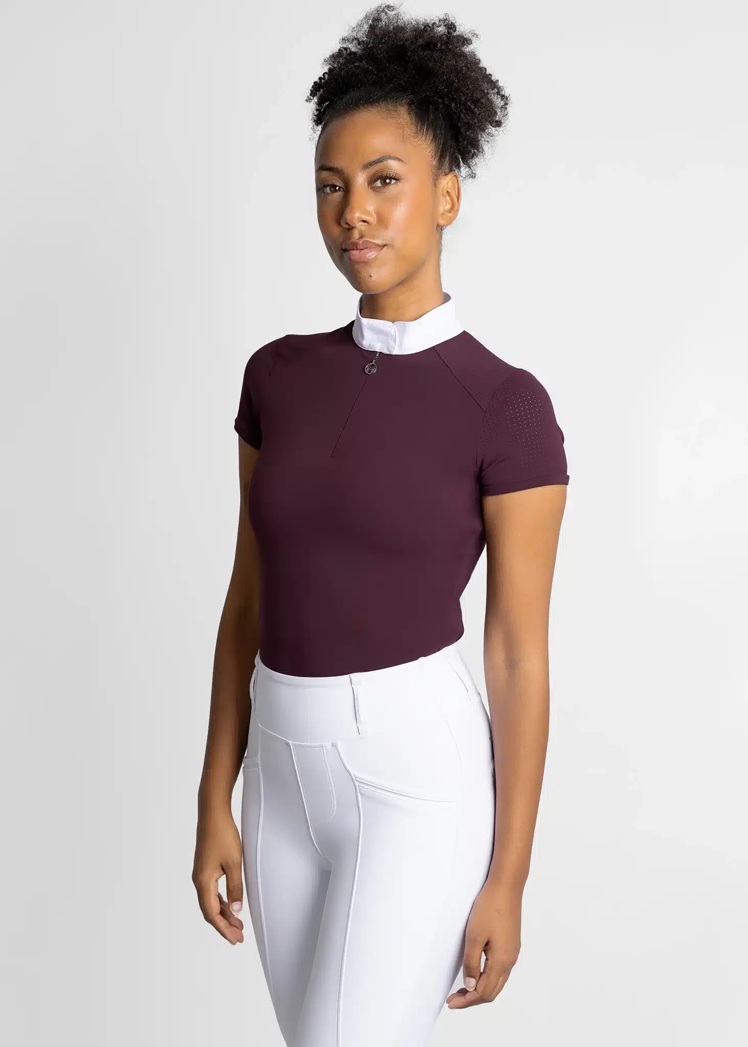 Maximilian Equestrian Air Short Sleeve Show Shirt Burgundy by Maximilian Equestrian at Try a Bit
