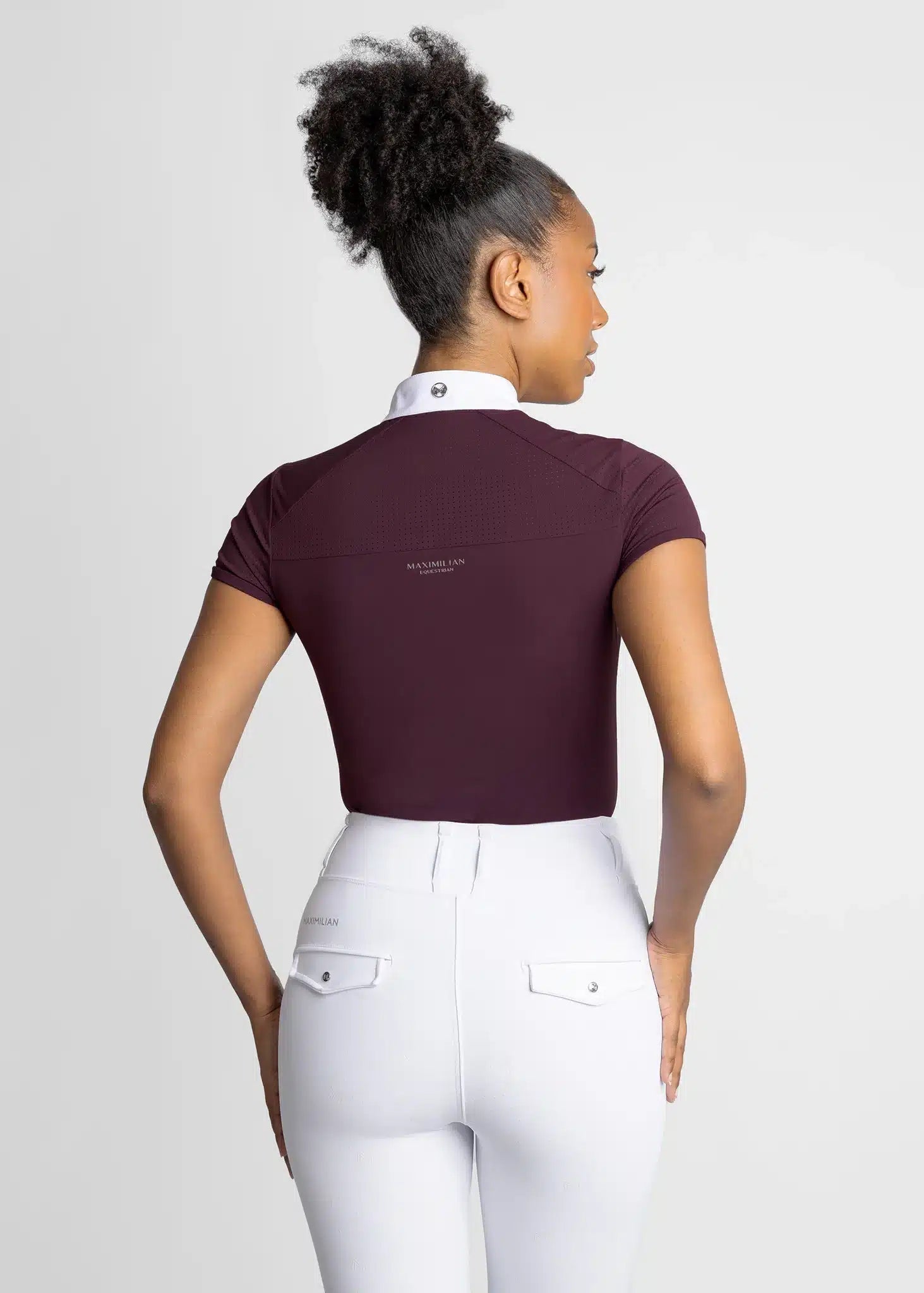 Maximilian Equestrian Air Short Sleeve Show Shirt Burgundy by Maximilian Equestrian at Try a Bit