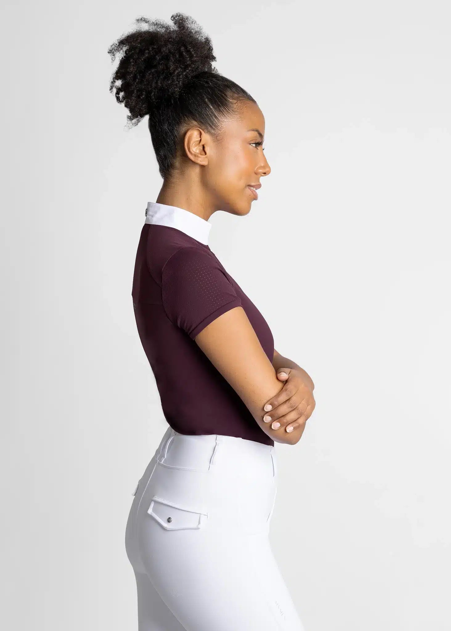 Maximilian Equestrian Air Short Sleeve Show Shirt Burgundy by Maximilian Equestrian at Try a Bit