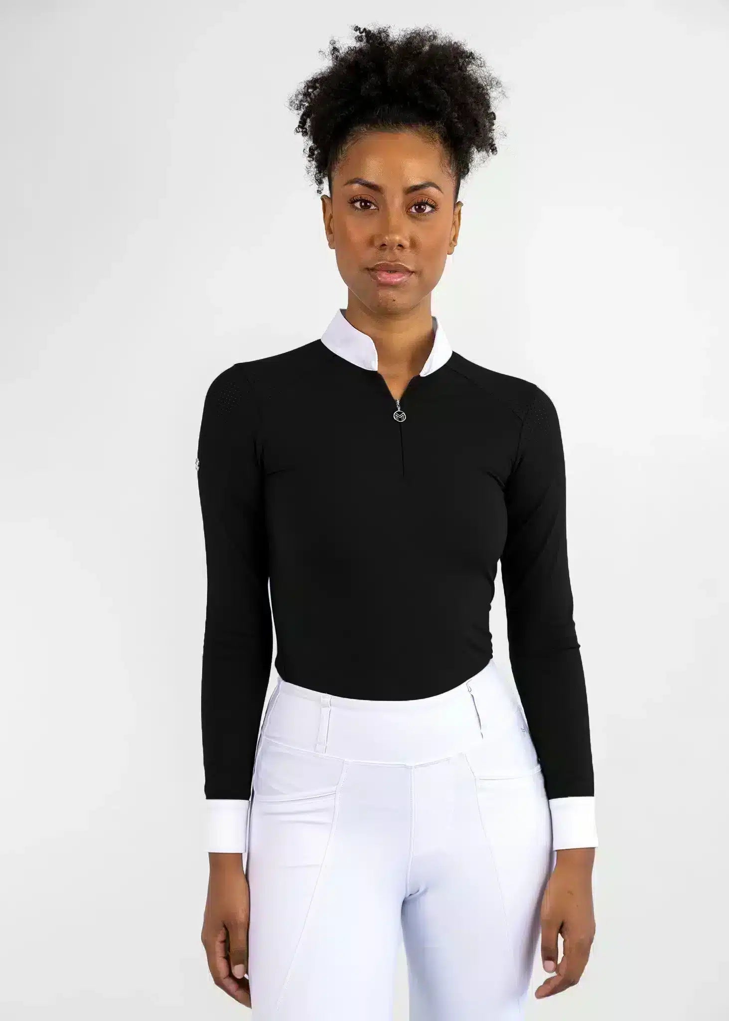 Maximilian Equestrian Air Long Sleeve Show Shirt Black by Maximilian Equestrian at Try a Bit