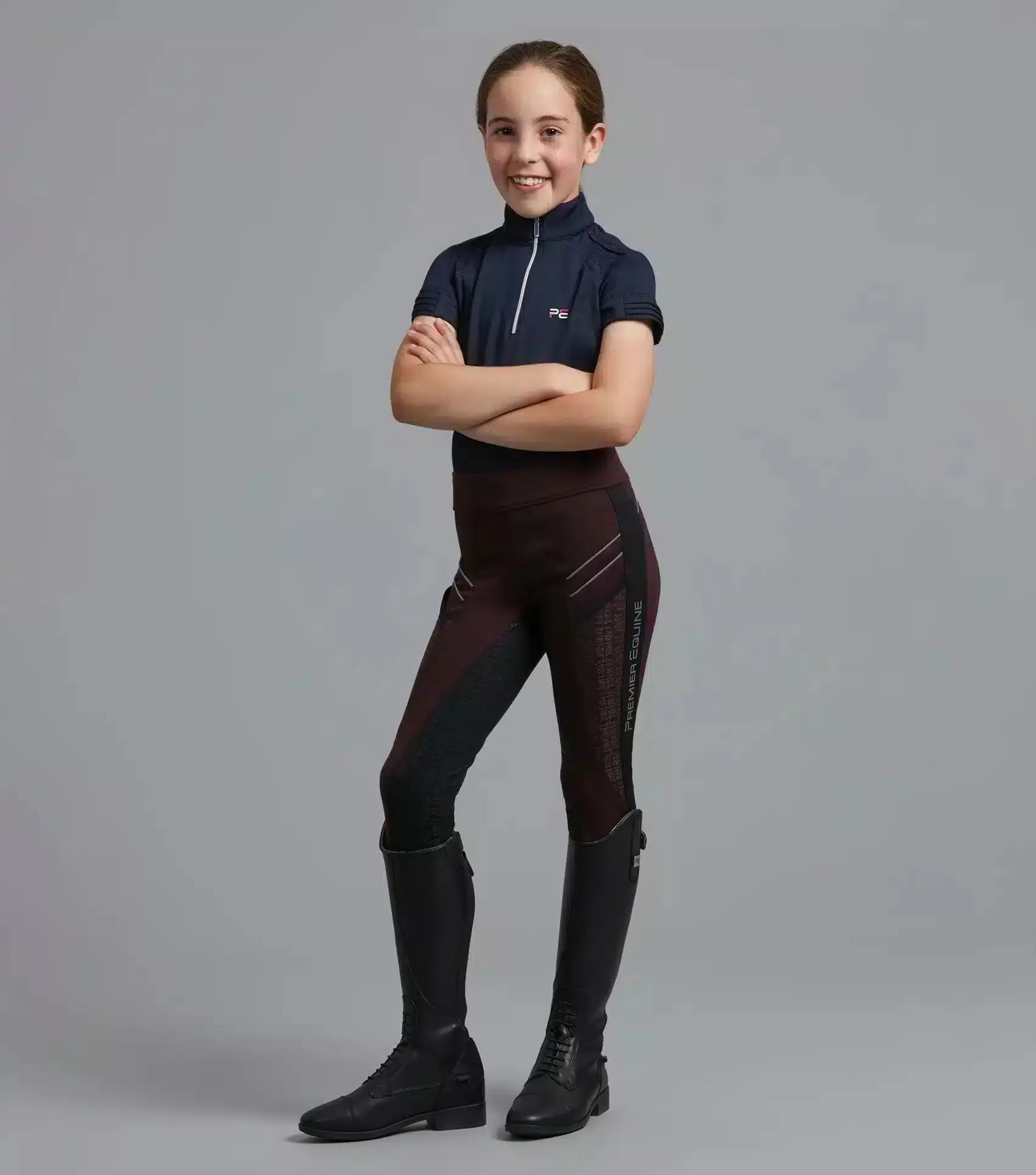 Premier Equine Astrid Girls Full Seat Gel Pull On Riding Tights by Premier Equine at Try A Bit