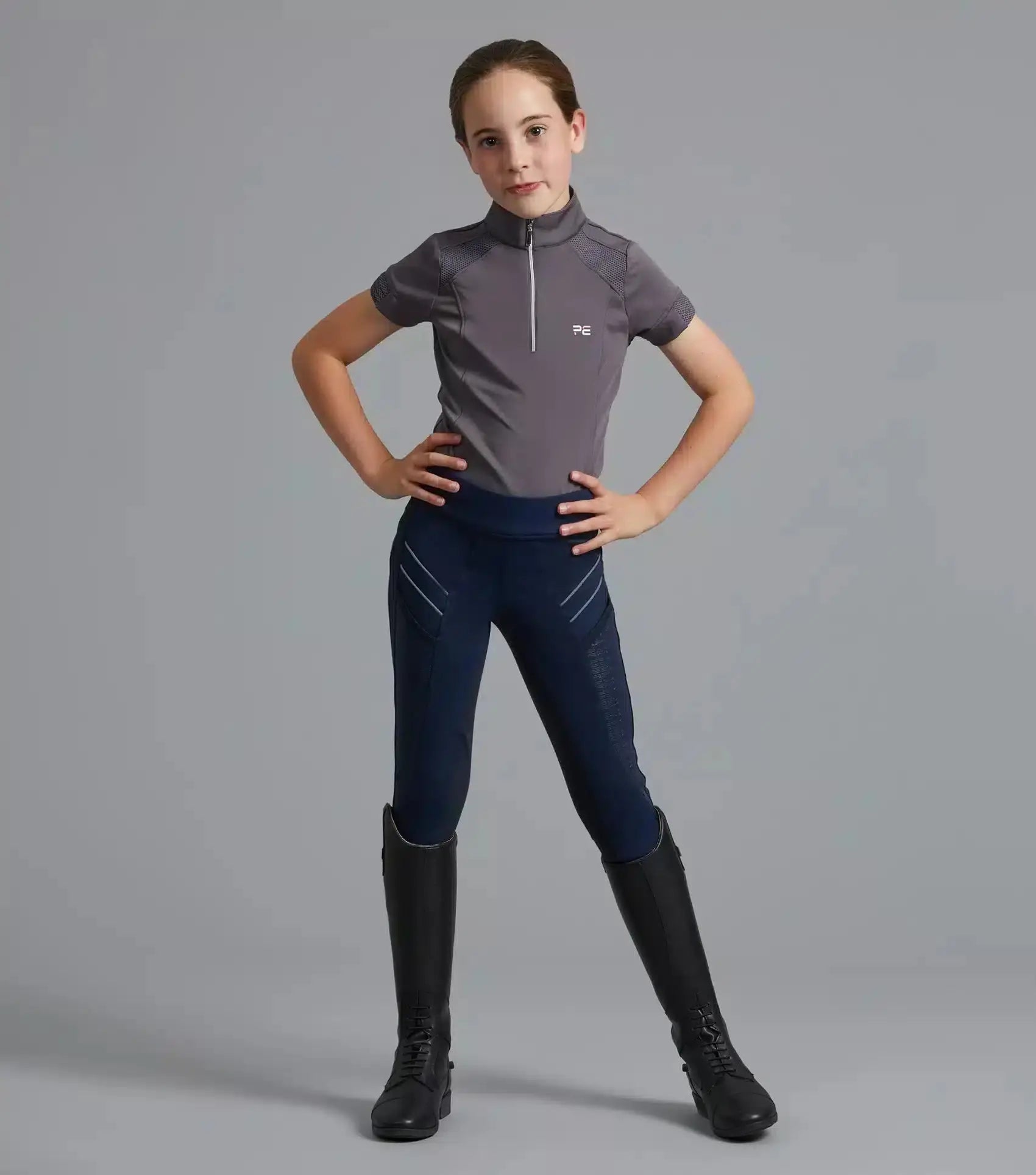 Premier Equine Astrid Girls Full Seat Gel Pull On Riding Tights by Premier Equine at Try A Bit