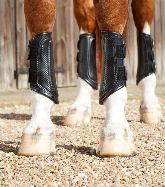 Premier Equine Carbon Air-Tech Double Locking Brushing Boots by Premier Equine at  Try A Bit