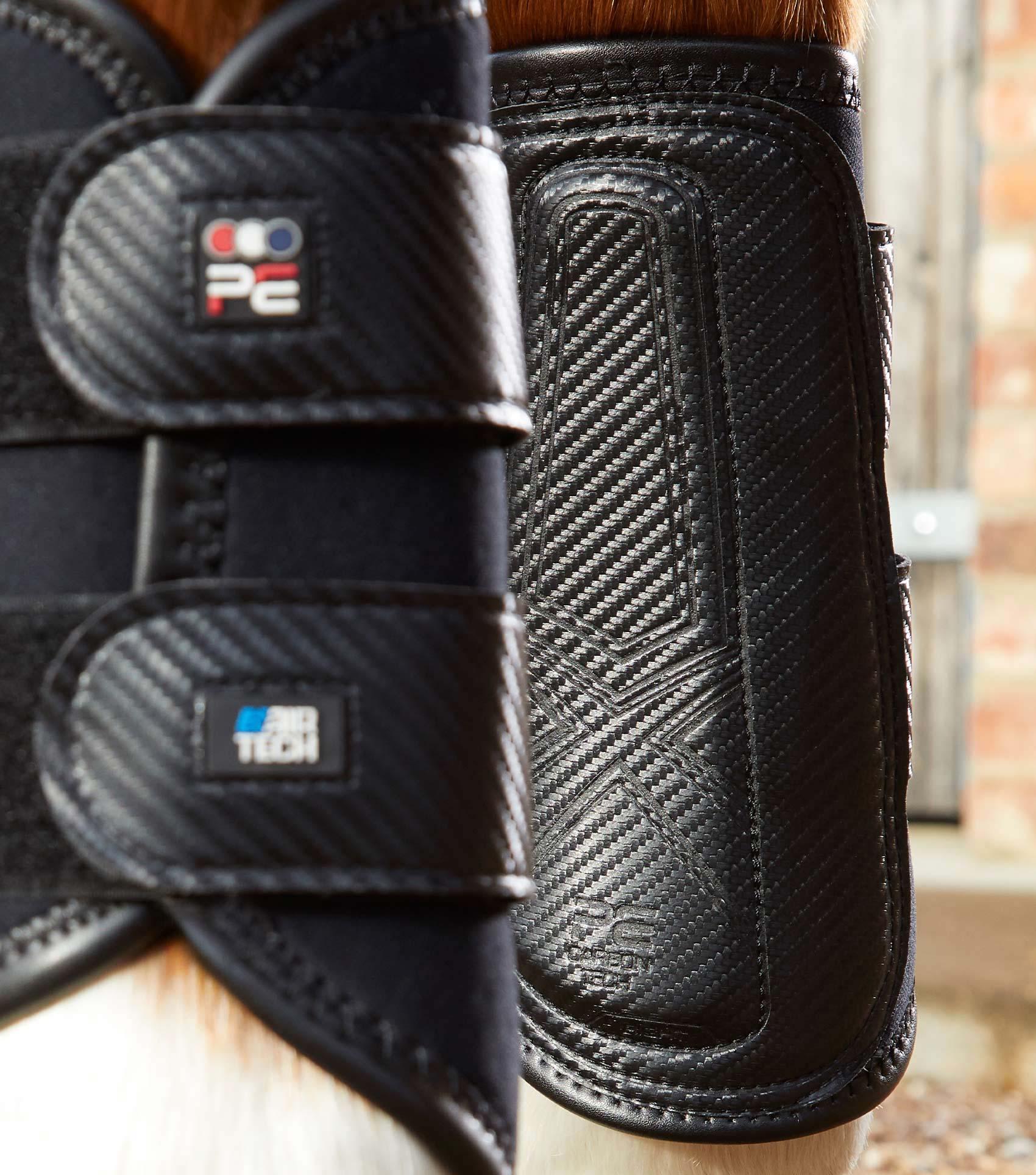 Premier Equine Carbon Air-Tech Double Locking Brushing Boots by Premier Equine at Try a Bit